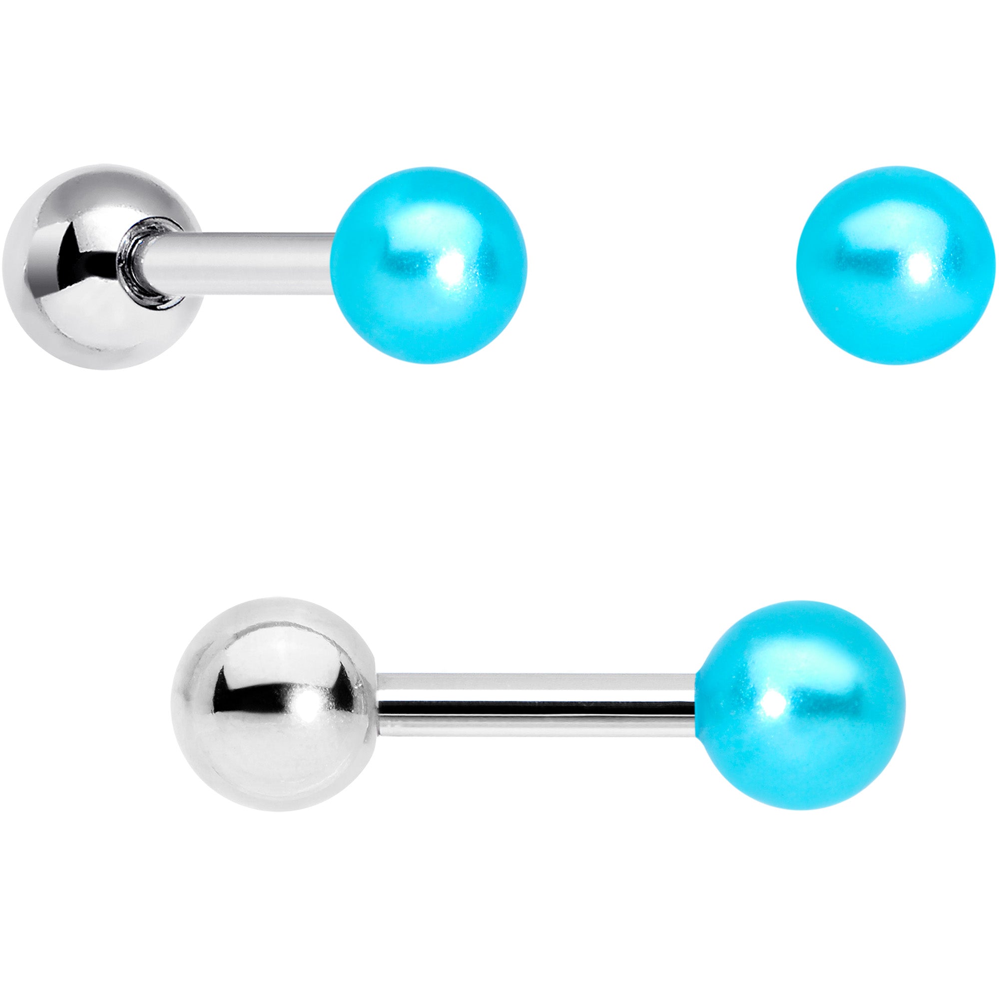 16G 1/4 Aqua Aurora Gem Flower Cartilage Tragus Earring Set of 3