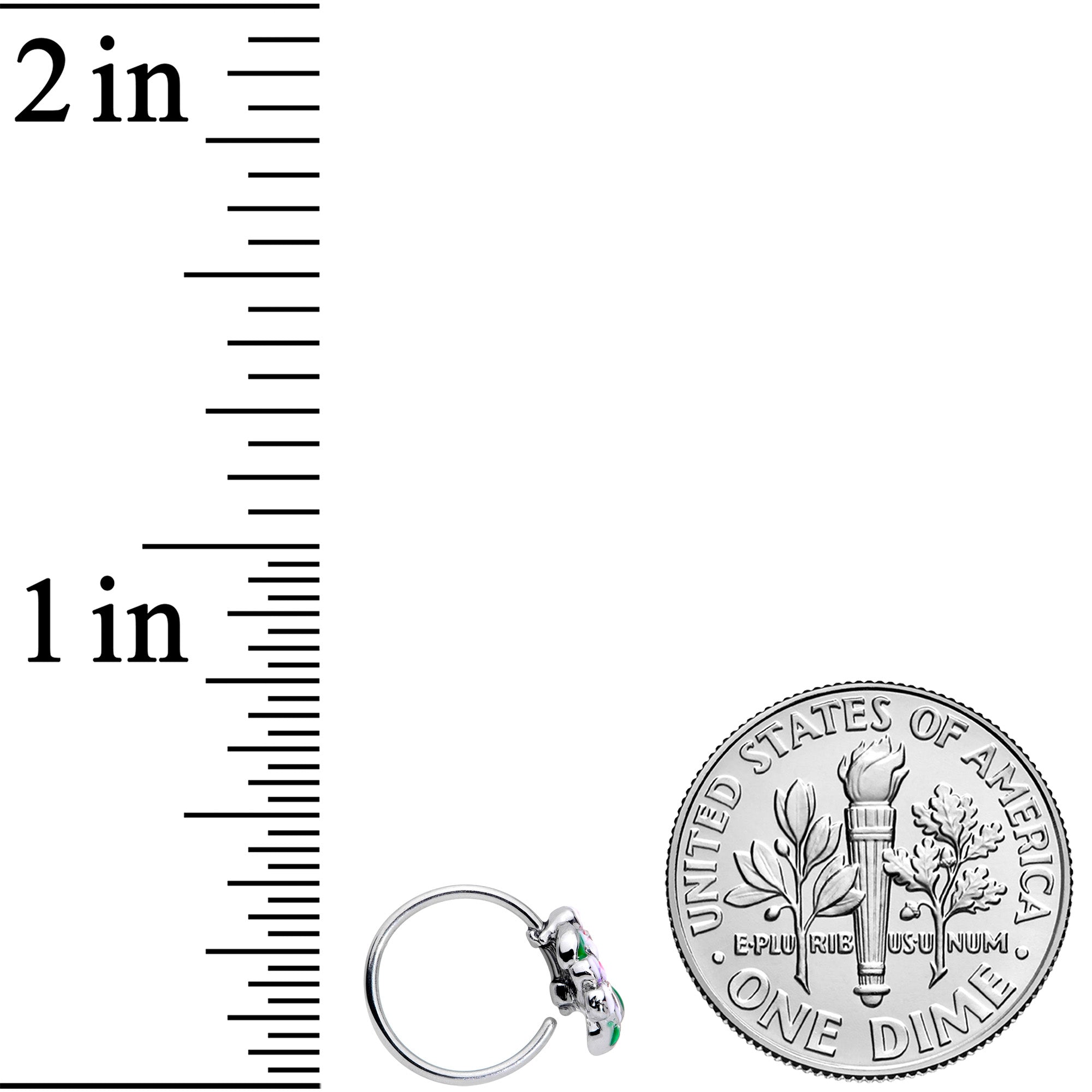 20G 5/16 Clear Gem Fanciful Flowers Nose Hoop