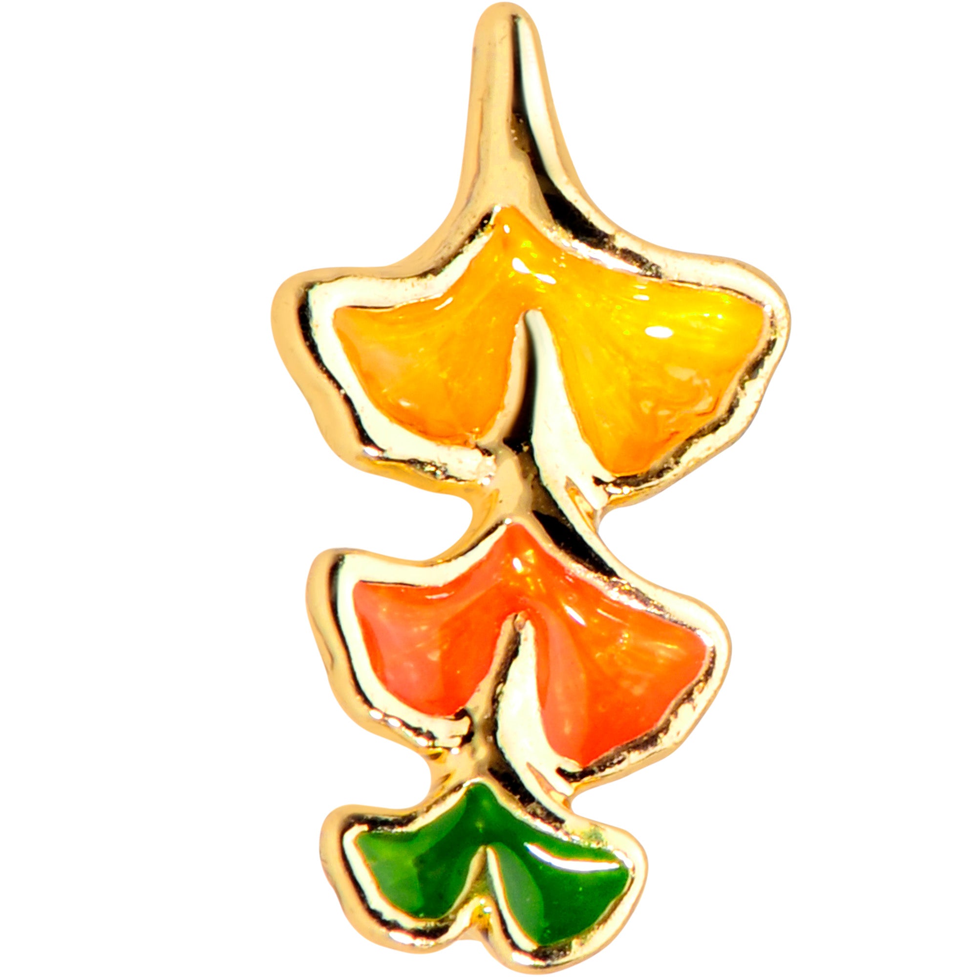 16G 1/4 Gold Tone Autumn Leaves Fall Cartilage Tragus