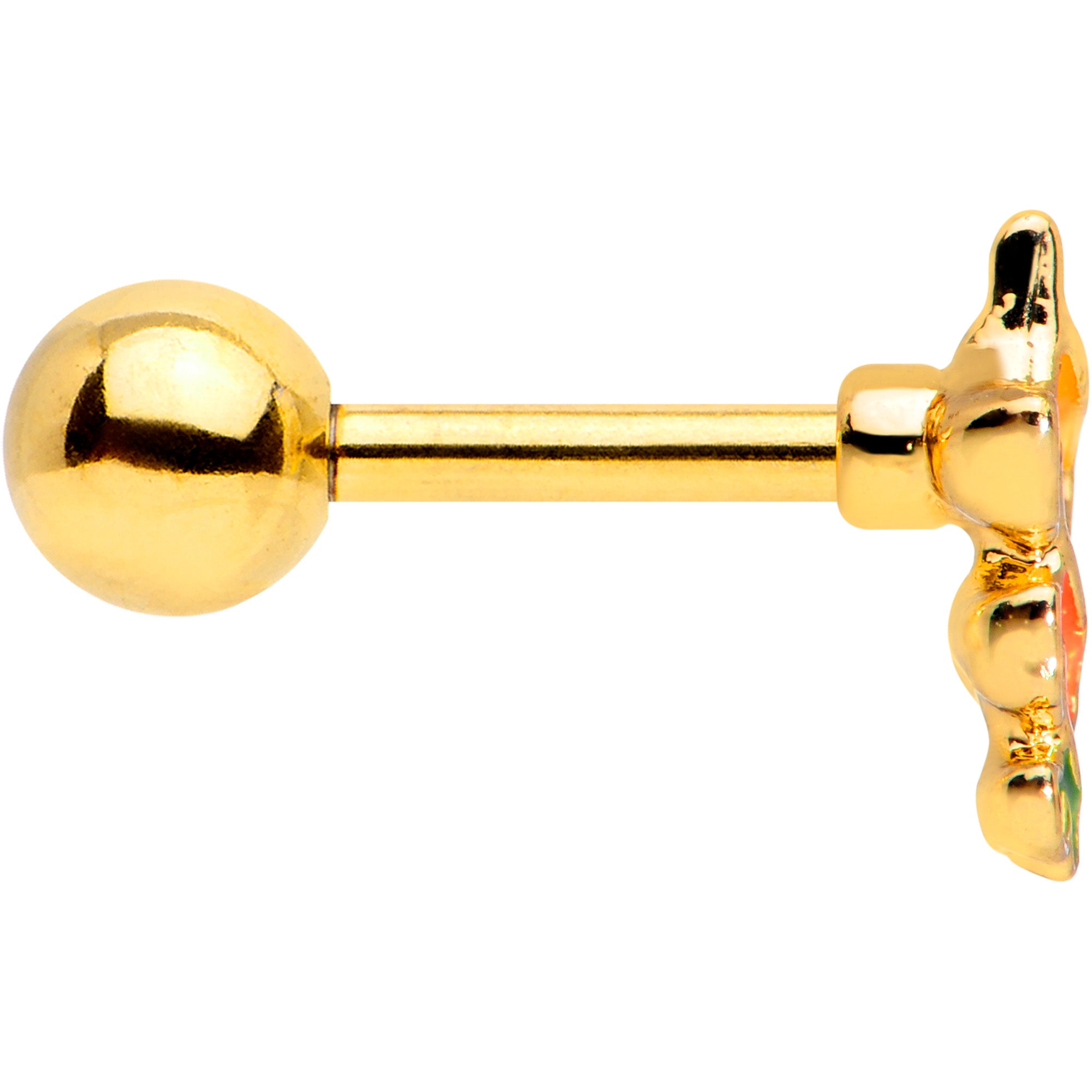 16G 1/4 Gold Tone Autumn Leaves Fall Cartilage Tragus