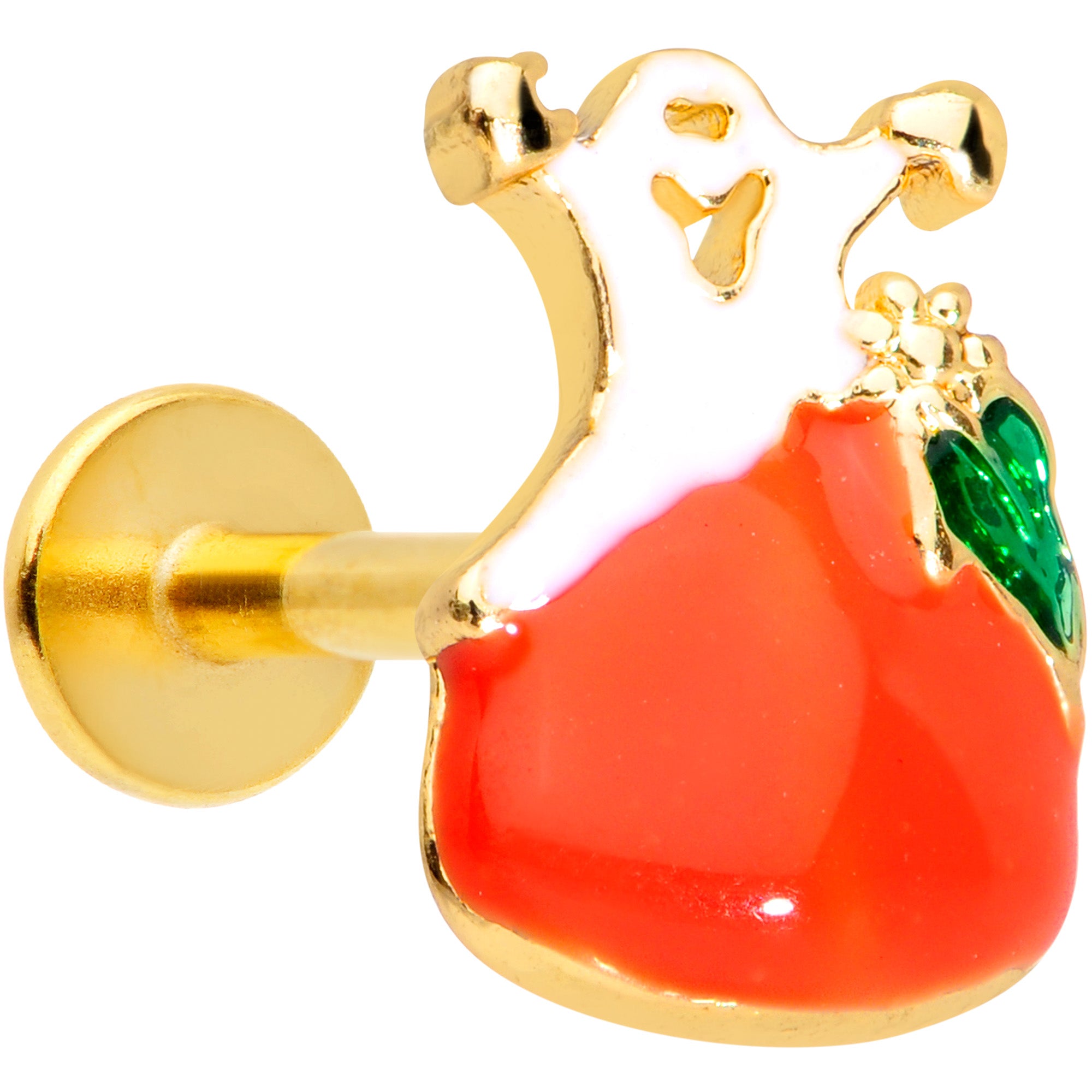 16G 5/16 Gold Tone Haunted Pumpkin Halloween Labret Monroe Tragus