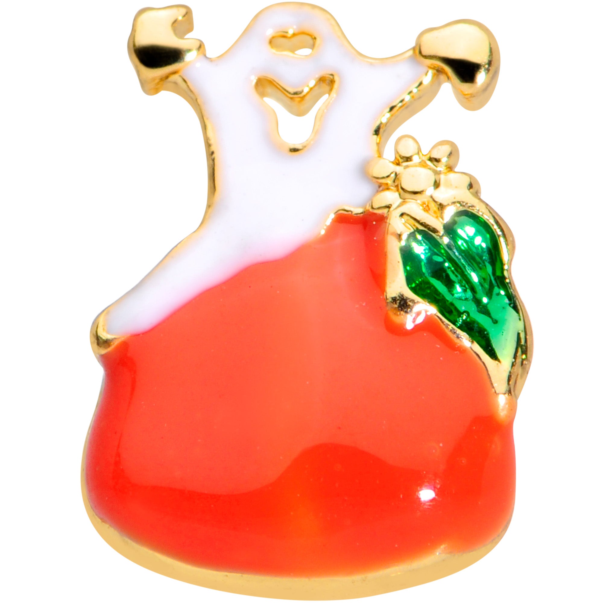 16G 5/16 Gold Tone Haunted Pumpkin Halloween Labret Monroe Tragus