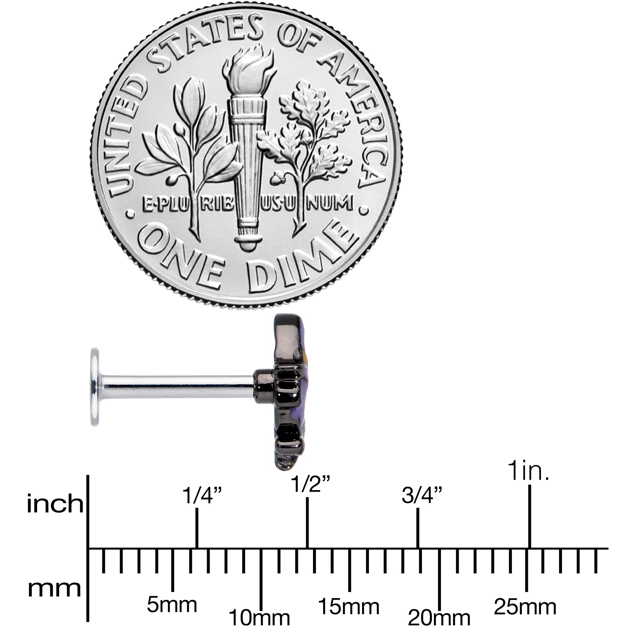 16G 5/16 Purple Witch Halloween Labret Monroe Tragus