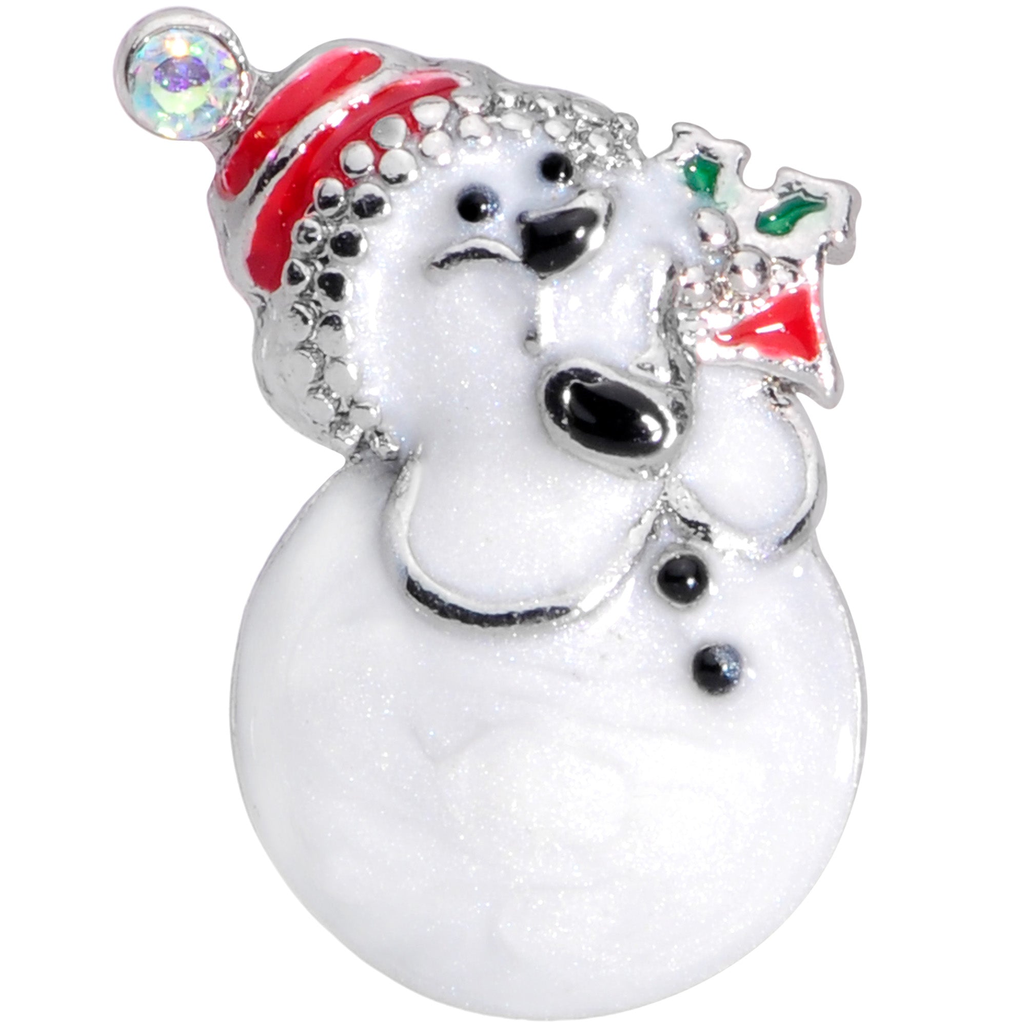 16G 1/4 Aurora Gem Snowman Christmas Cartilage Tragus Earring