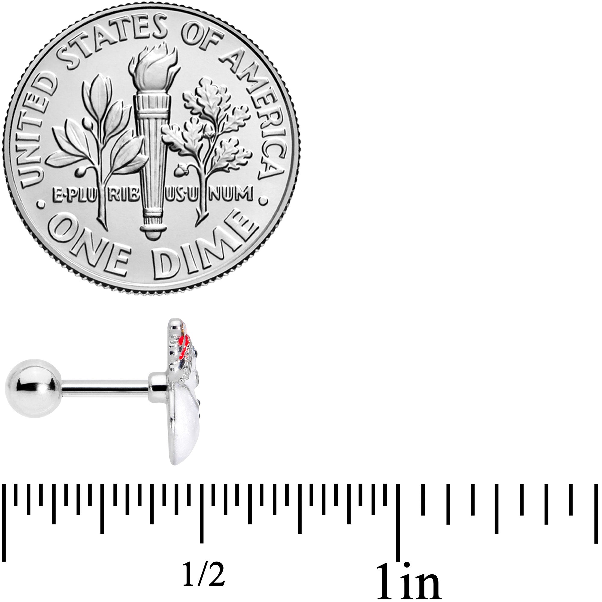 16G 1/4 Aurora Gem Snowman Christmas Cartilage Tragus Earring