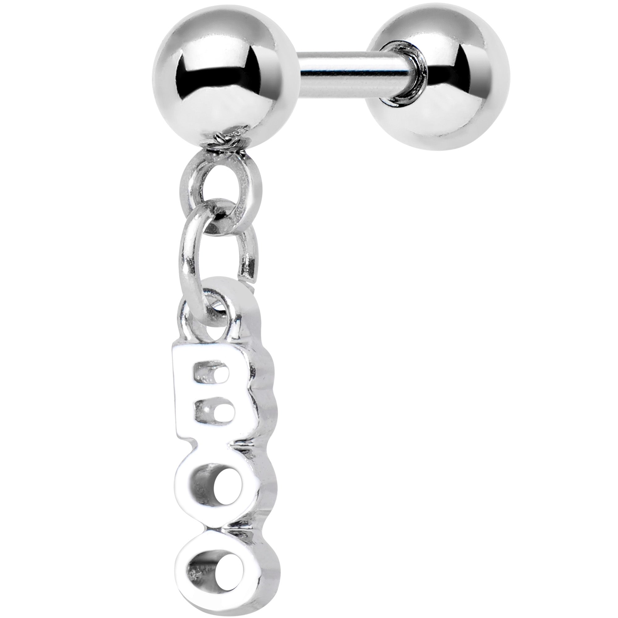 16G 1/4 White Boo Halloween Dangle Cartilage Tragus Earring