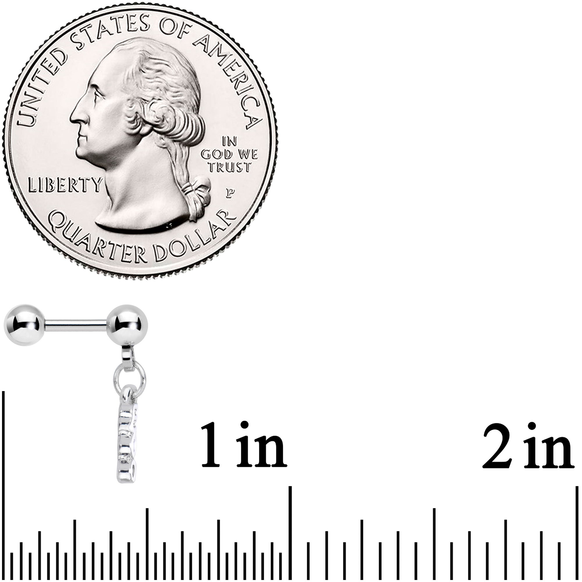 16G 1/4 White Boo Halloween Dangle Cartilage Tragus Earring