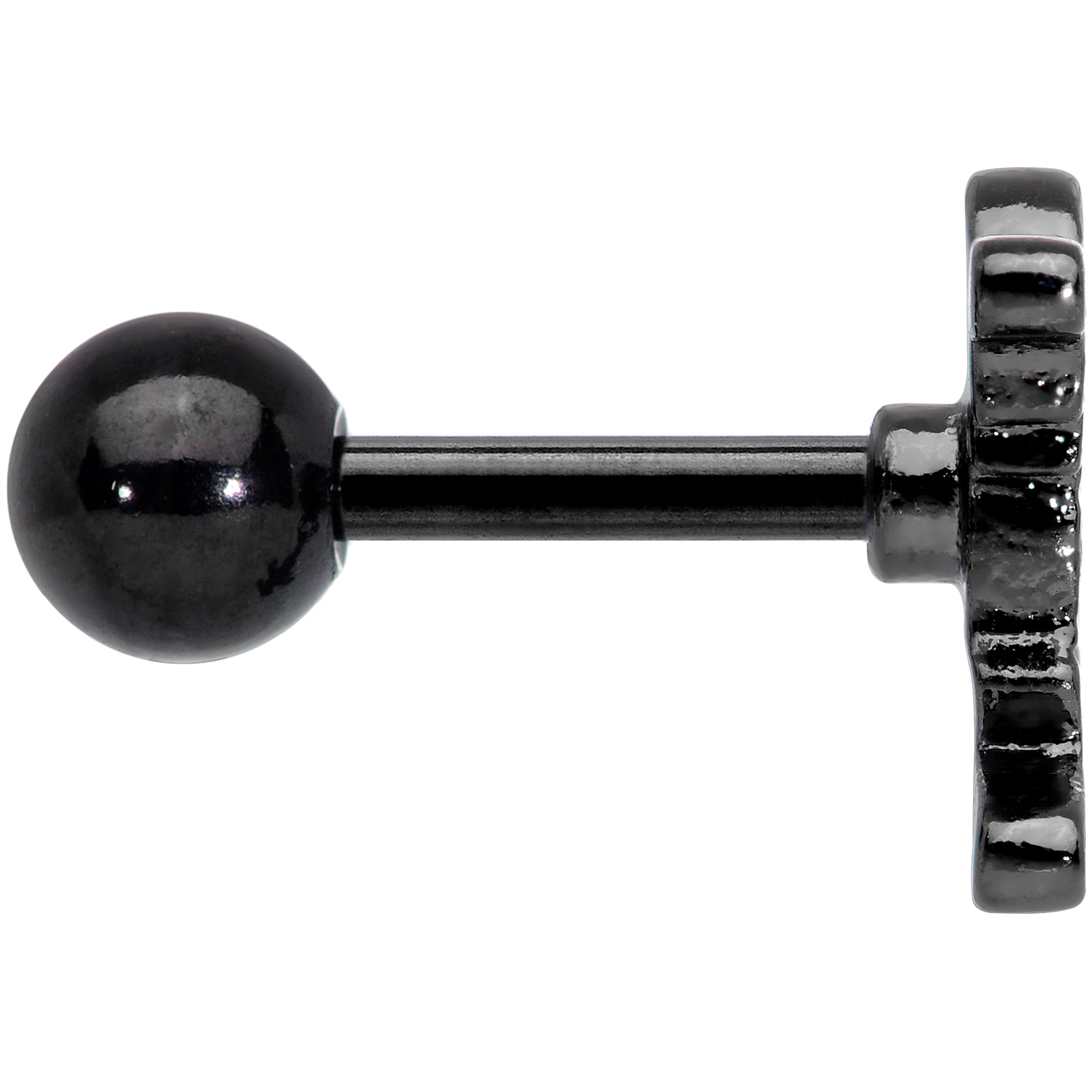 16G 1/4 Black Plated Green White Mummy Halloween Cartilage Tragus