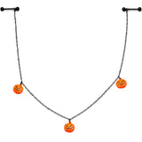 14 Gauge 9/16 Black Orange Pumpkin Halloween Dangle Nipple Chain
