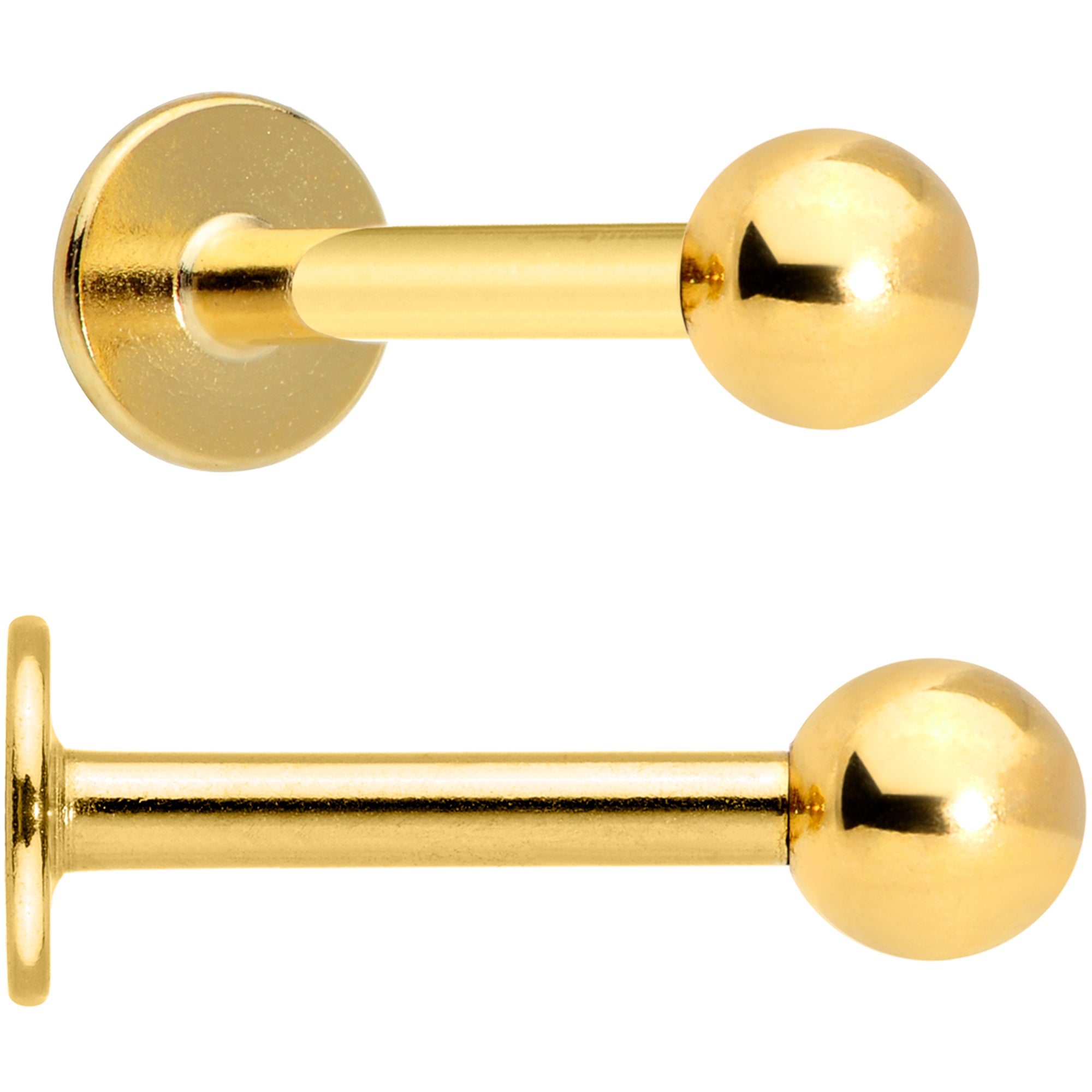 16G 5/16 Clear CZ Gem Gold Tone Triquetra Labret Tragus Set of 3