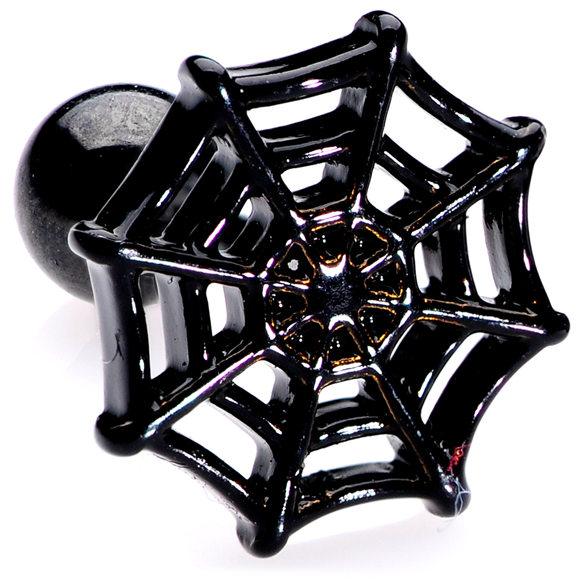 16G 1/4 Black Red Gem Spider Halloween Cartilage Tragus Set of 3