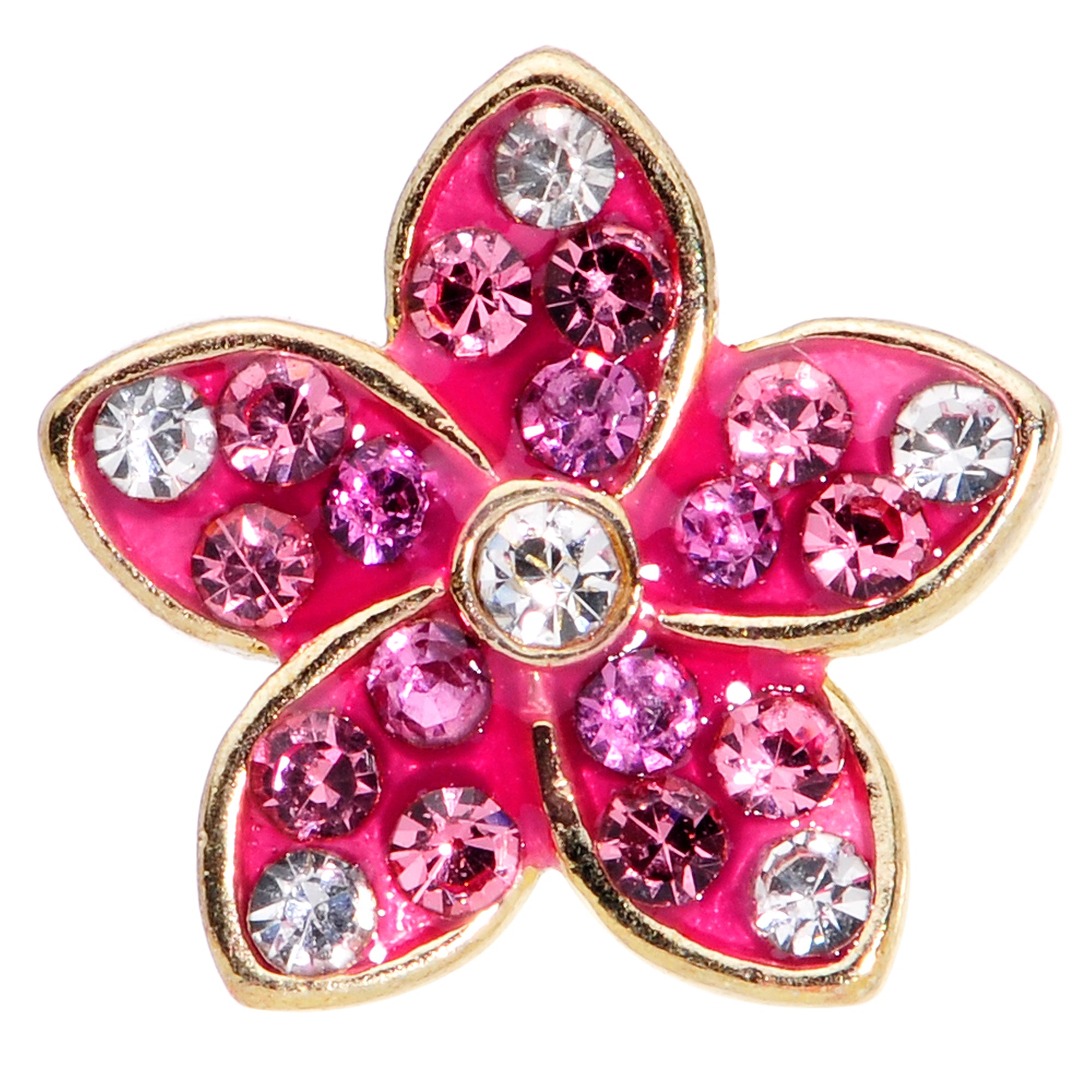 16G 1/4  Purple Gem Gold Tone Fabulous Flower Cartilage Tragus