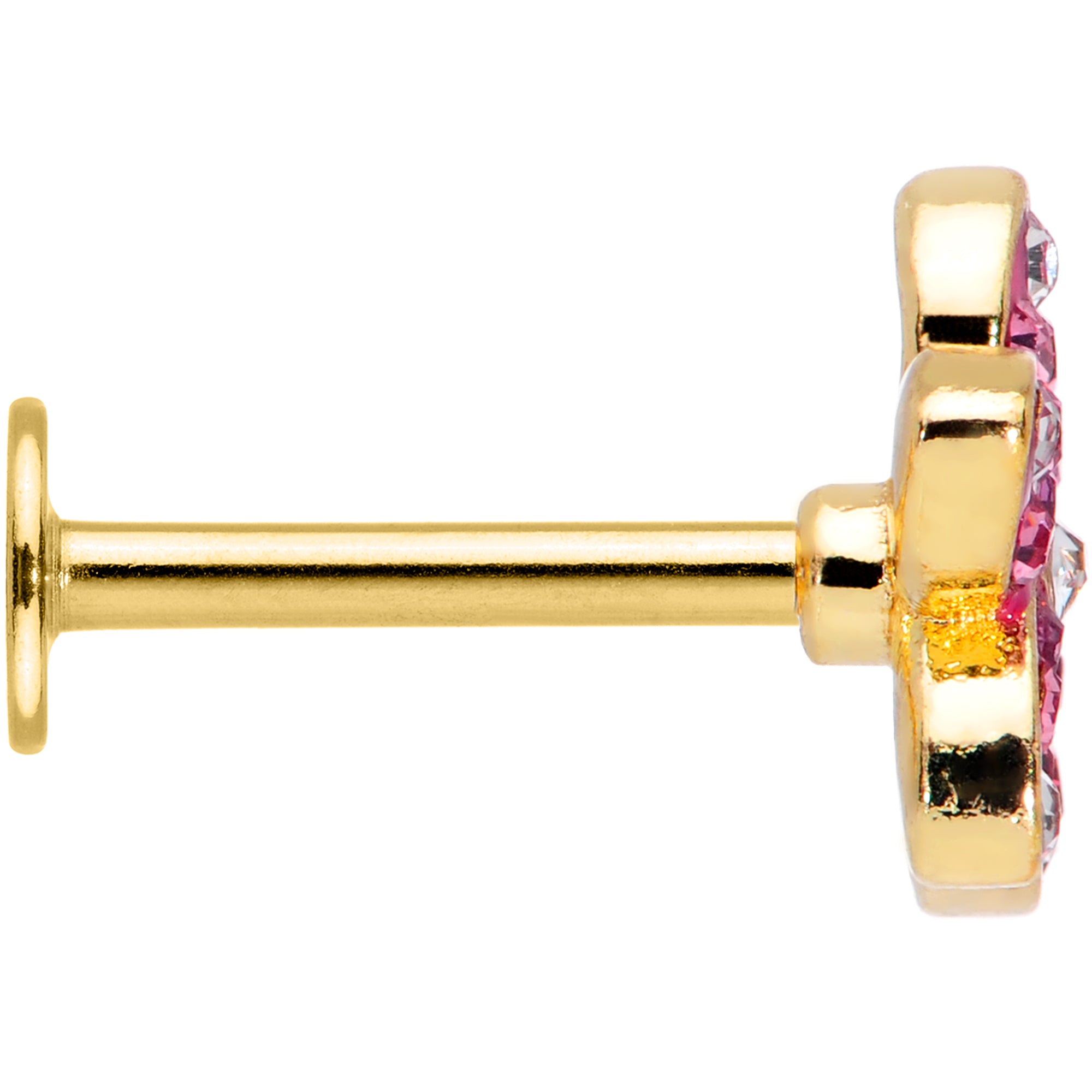 16G 5/16 Purple Gem Gold Hue Fabulous Flower Labret Monroe Tragus