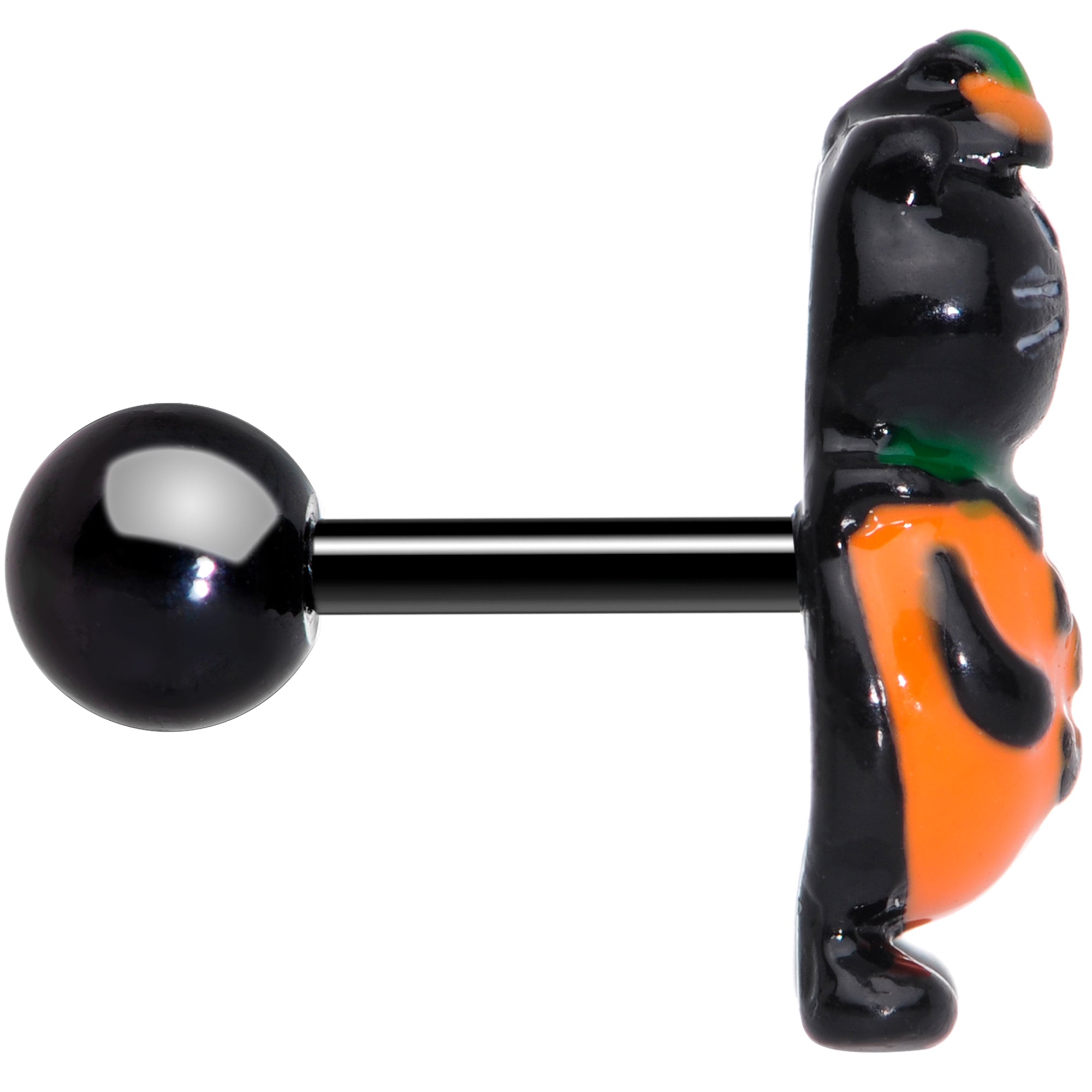 16G 1/4 Black Cat Pumpkin Halloween Cartilage Tragus