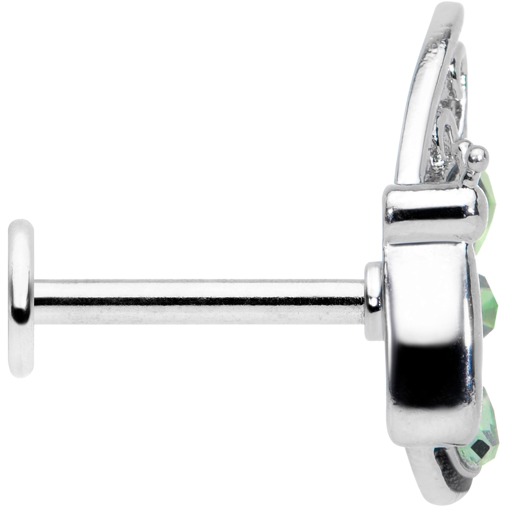 16G 5/16 Green Gem Lacy Butterfly Labret Monroe Tragus