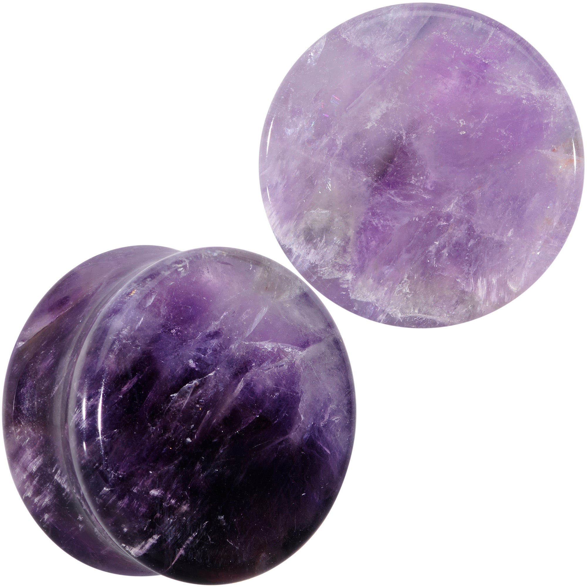 Natural Purple Amethyst Stone Saddle Plug Set