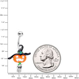 Witch Hat Pumpkin Tiny Ghost Halloween Belly Ring