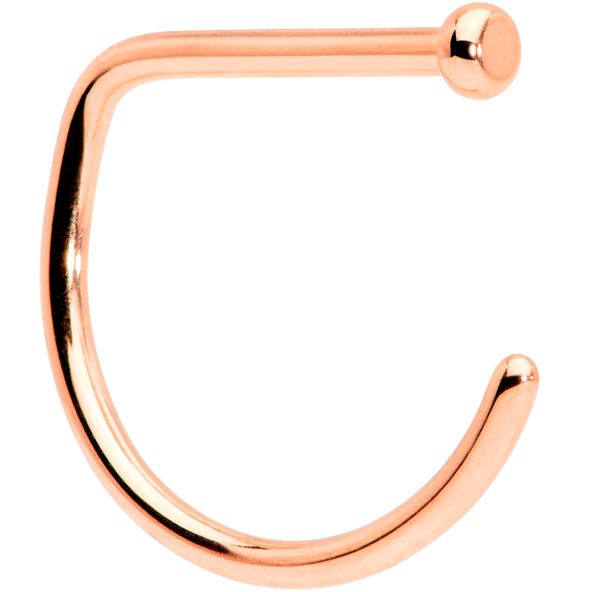 18G 3/8 Rose Gold Tone Implant Grade Titanium D Shape Nose Hoop