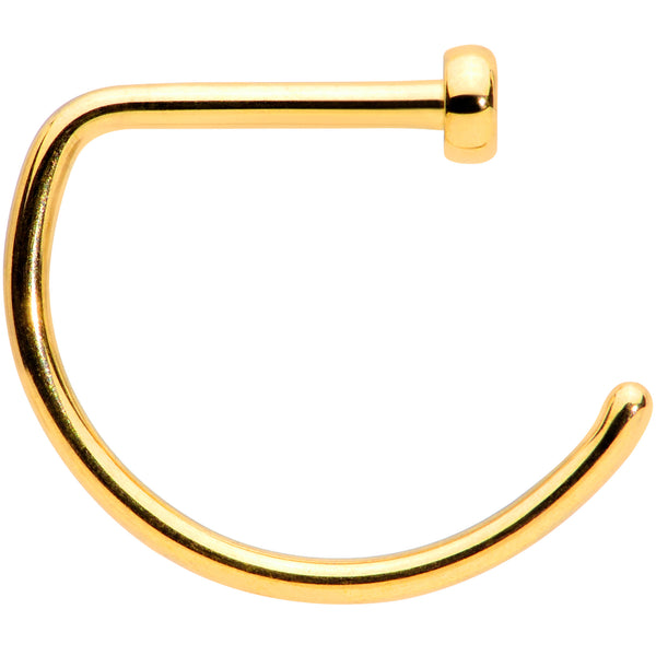 20 Gauge 5/16 Gold Tone Implant Grade Titanium D Shape Nose Hoop