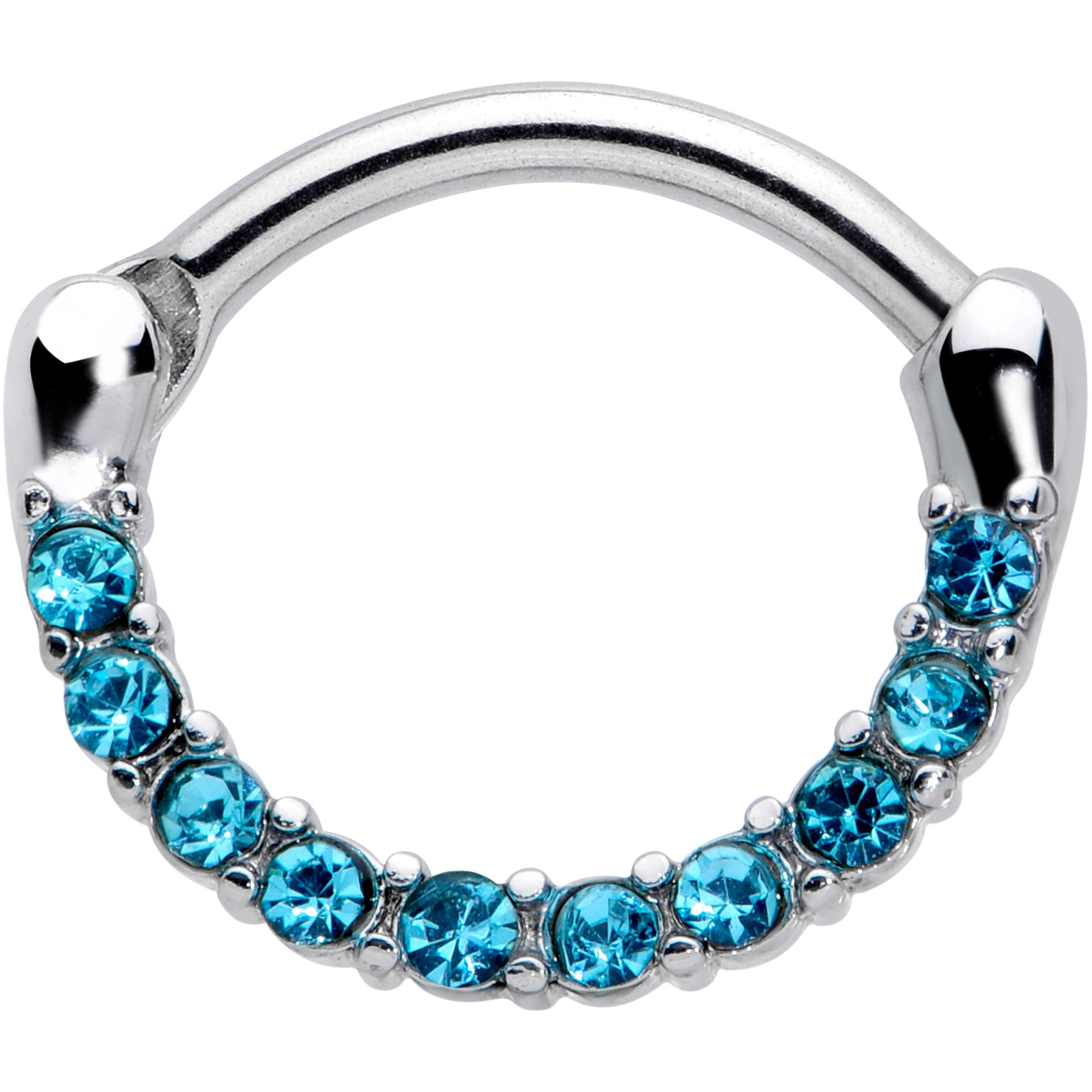 16G 5/16 Aqua Gem Paved Cartilage Clicker