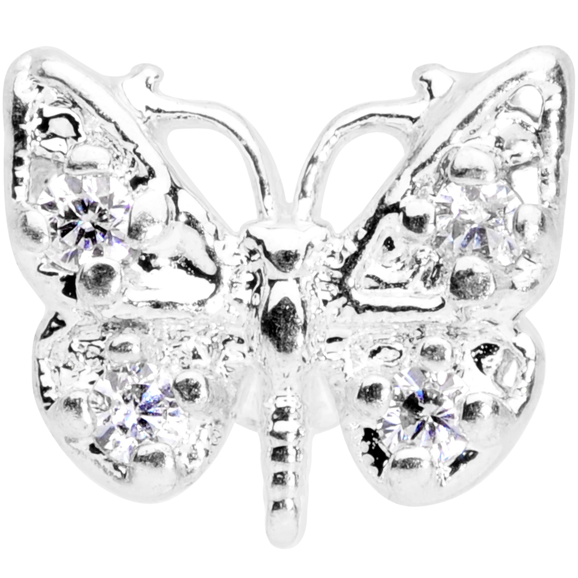 16G 5/16 Clear Gem Butterfly Labret Monroe Tragus