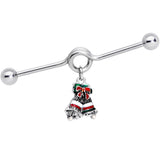 14 Gauge Red White Green Bell Christmas Dangle Project Barbell 38mm