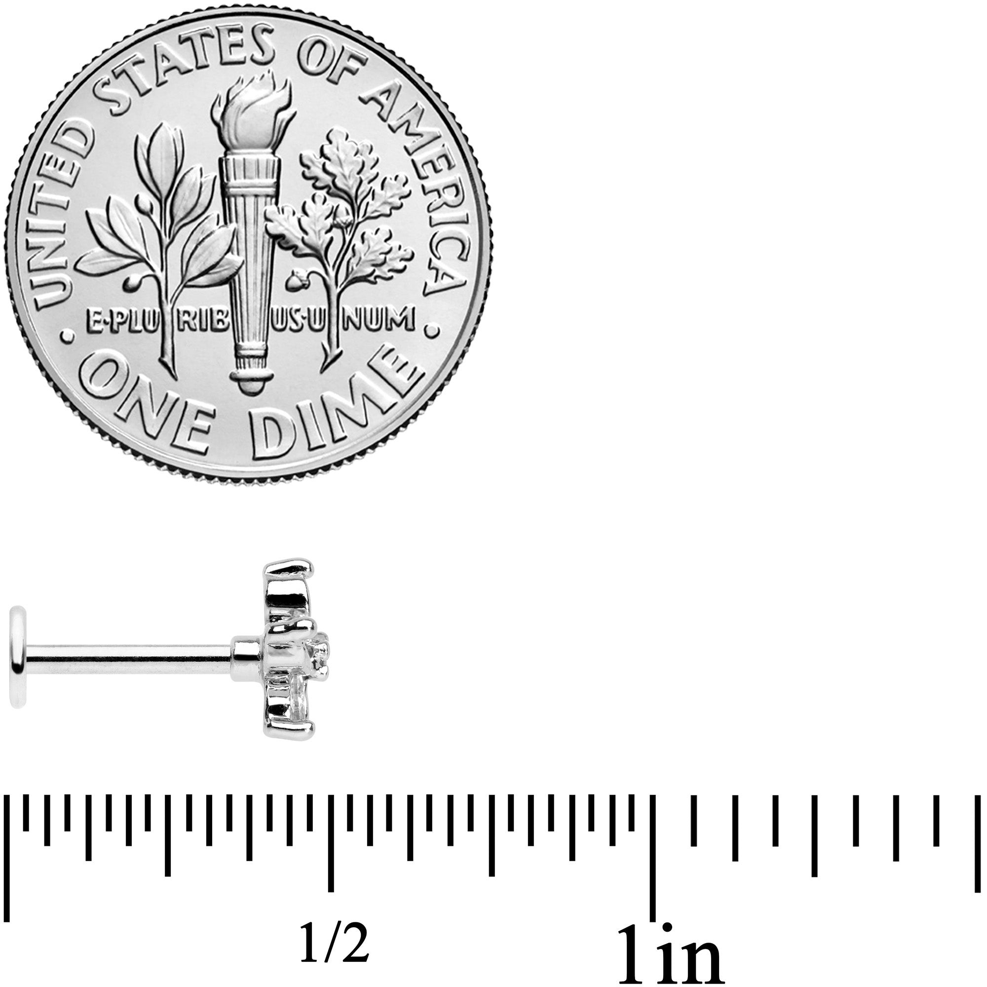 16G 5/16 Clear Gem Pretty Petals Flower Labret Monroe Tragus