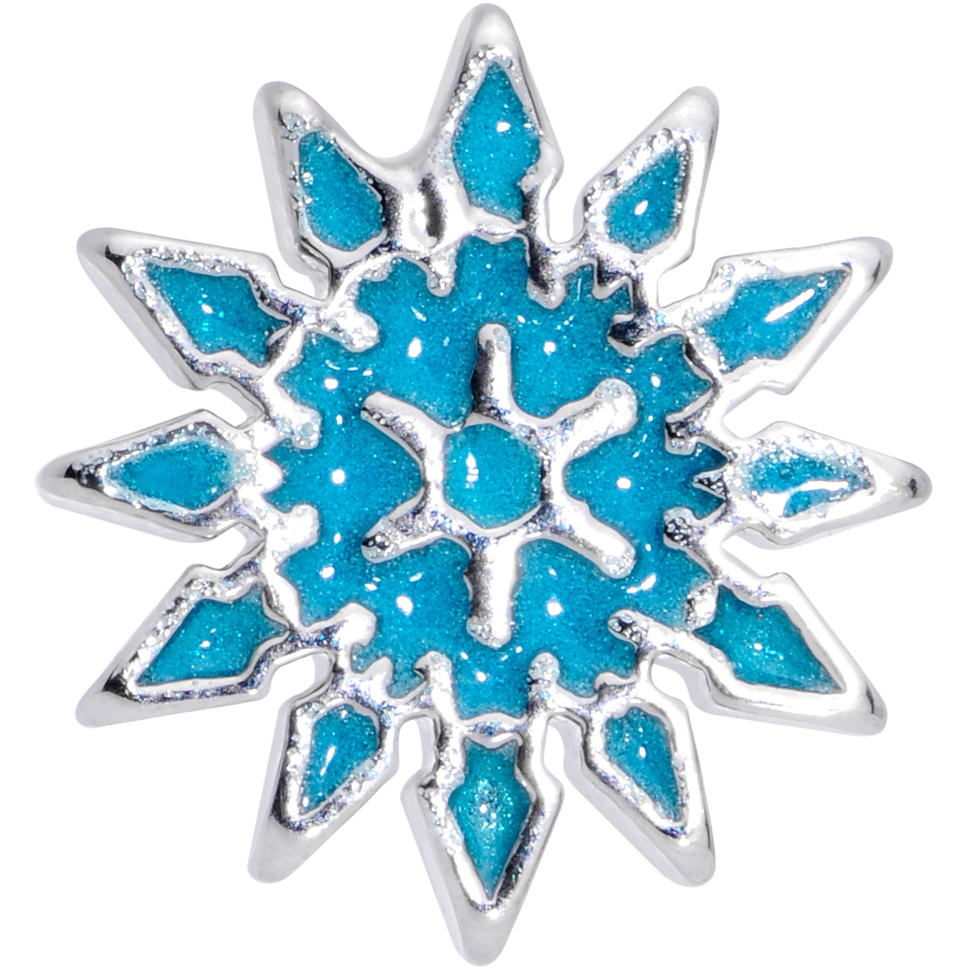 16G 5/16 Blue Winter Snowflake Christmas Labret Monroe Tragus