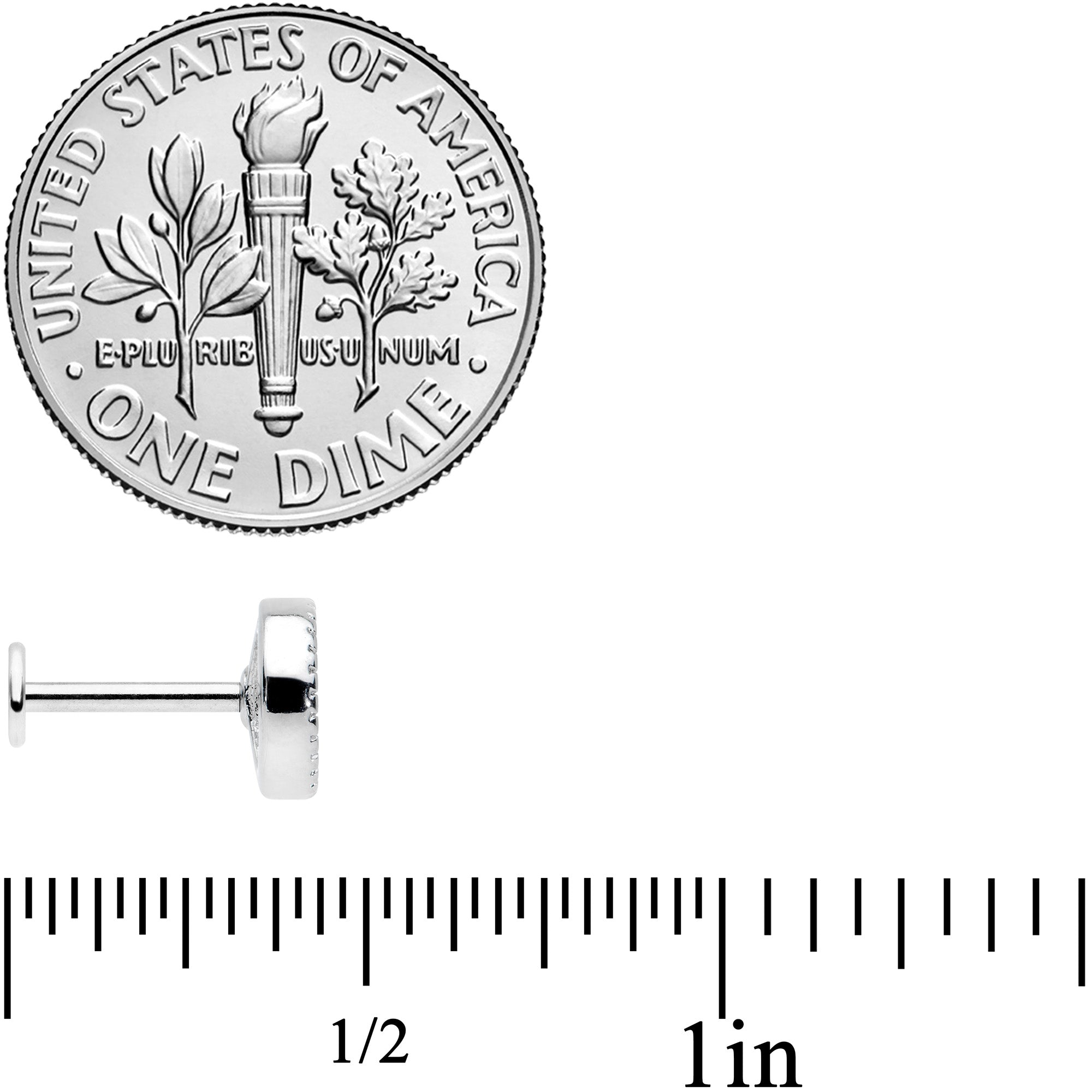 16G 5/16 Iridescent Crescent Moon Labret Monroe Tragus