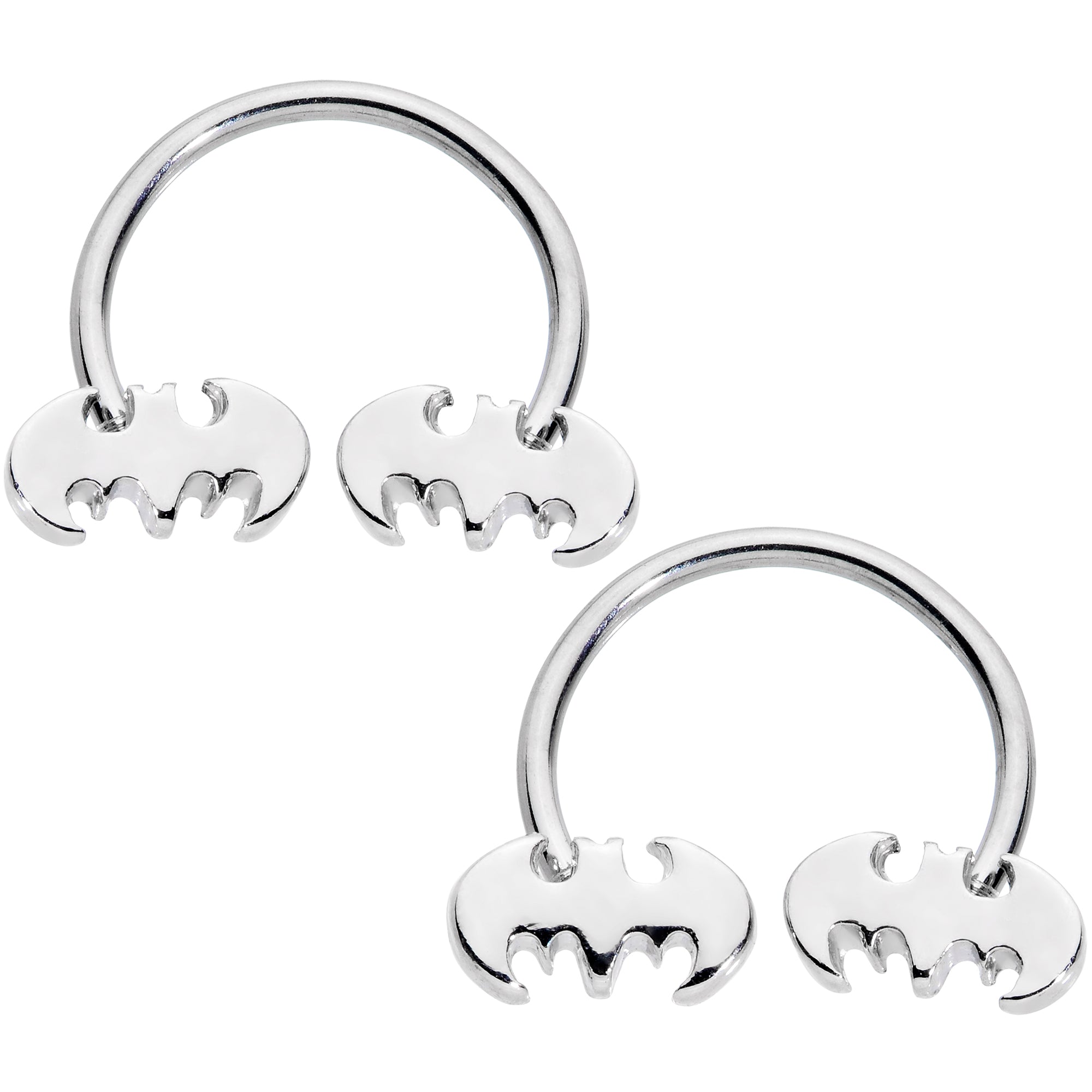 18G 3/8 Licensed DC Comics Batman Horseshoe Circular Barbell Set