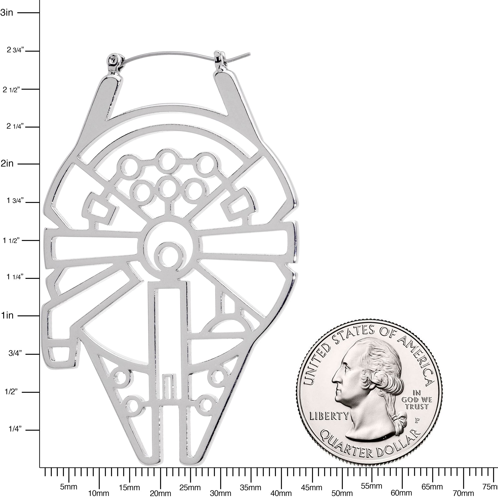 Officially Licensed Star Wars Millennium Falcon Tunnel Plug Earrings