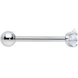 Clear CZ Gem Star Barbell Tongue Ring