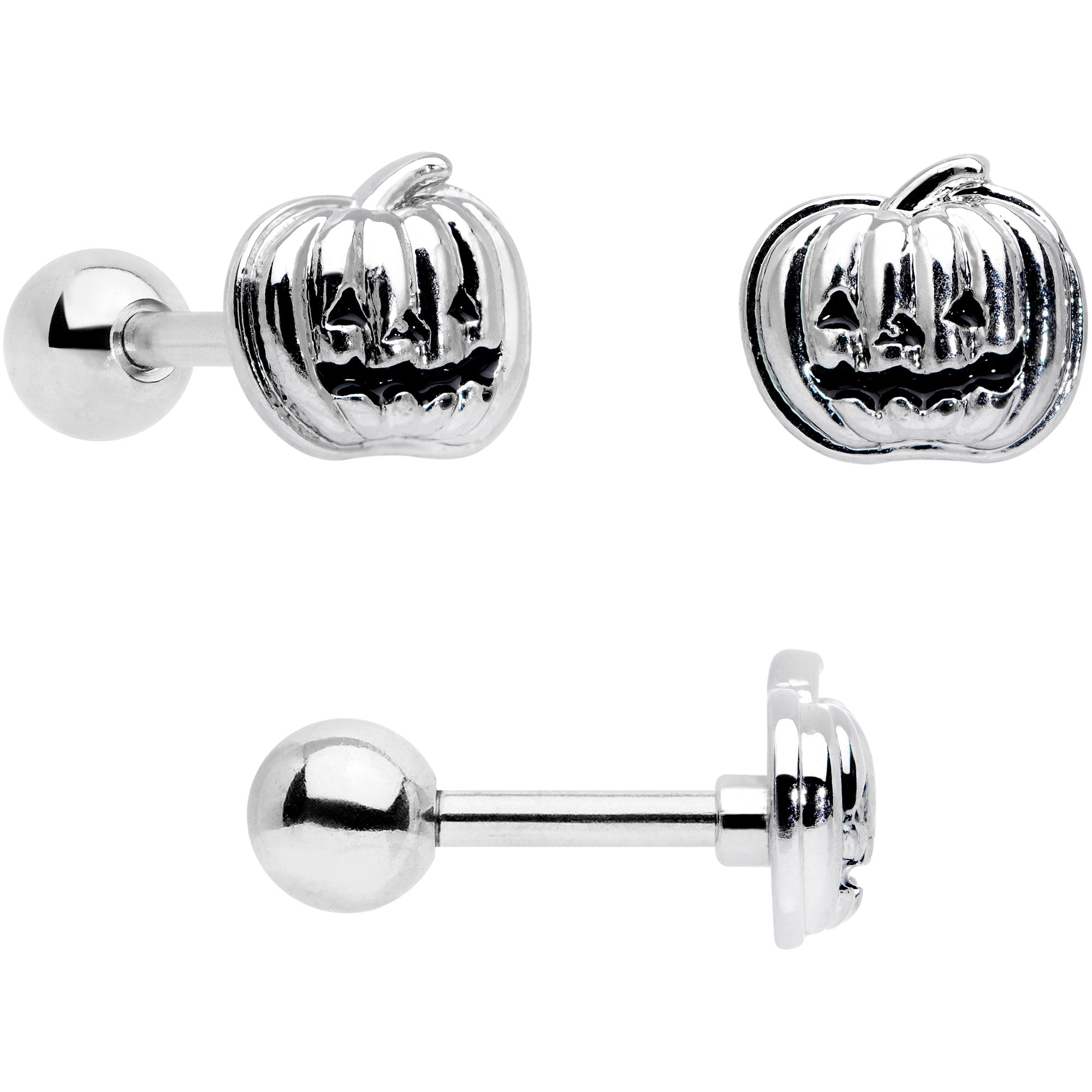 16G 1/4 Ghosts Pumpkin Halloween Cartilage Tragus Set of 3