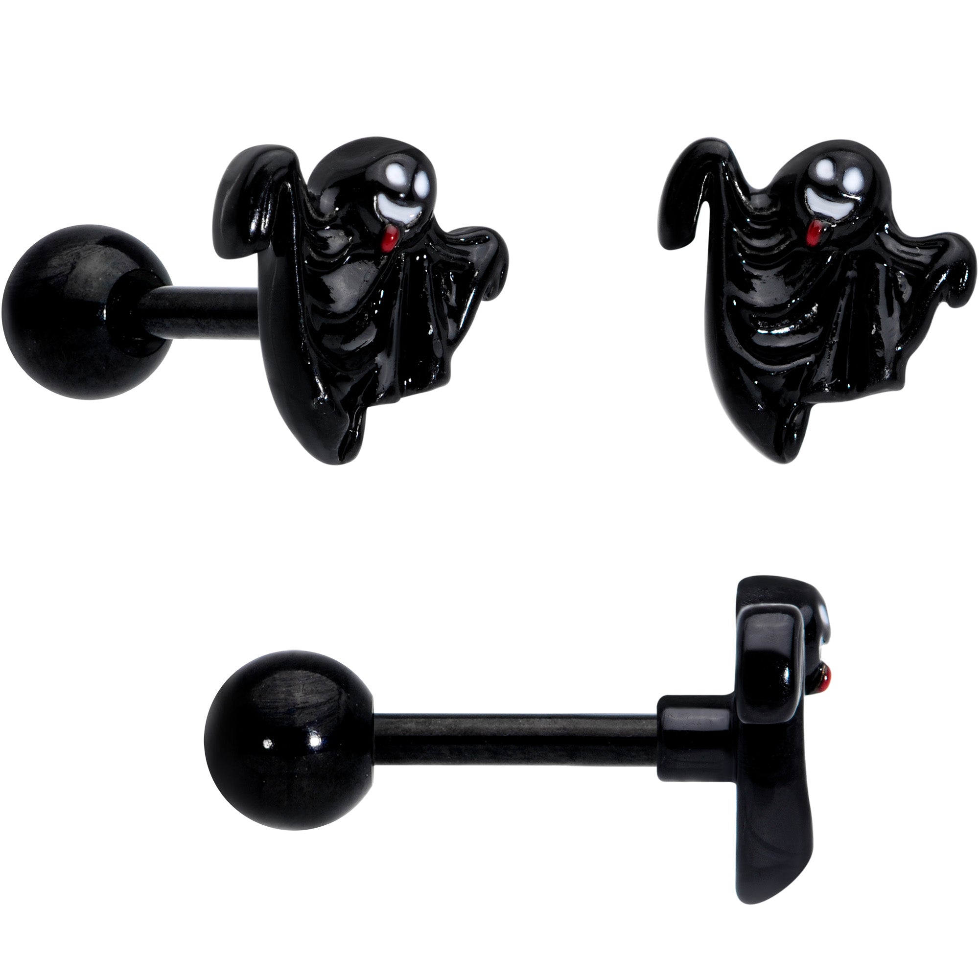 16G 1/4 Ghosts Pumpkin Halloween Cartilage Tragus Set of 3