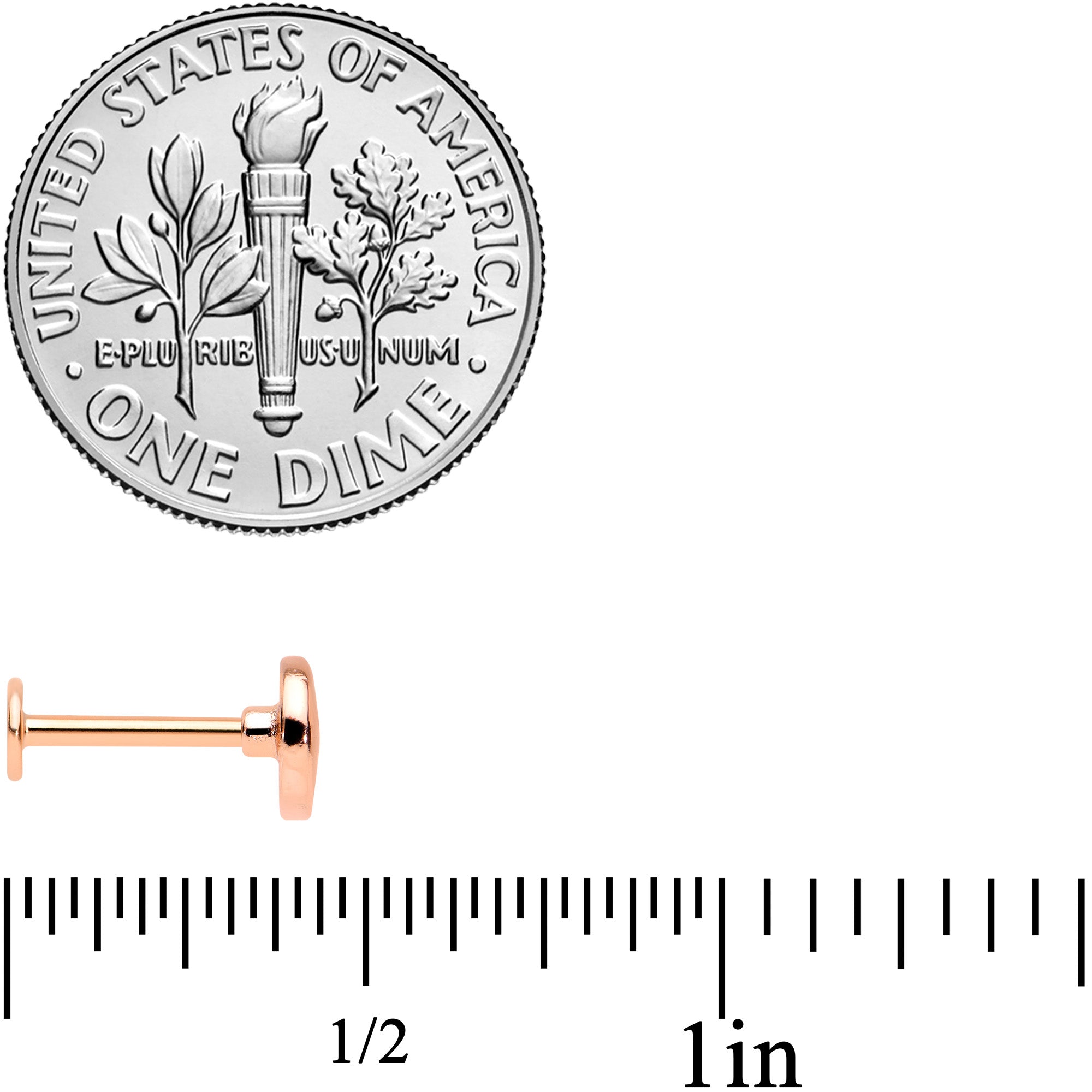 16G 5/16 Rose Gold Tone Face in the Moon Labret Monroe Tragus