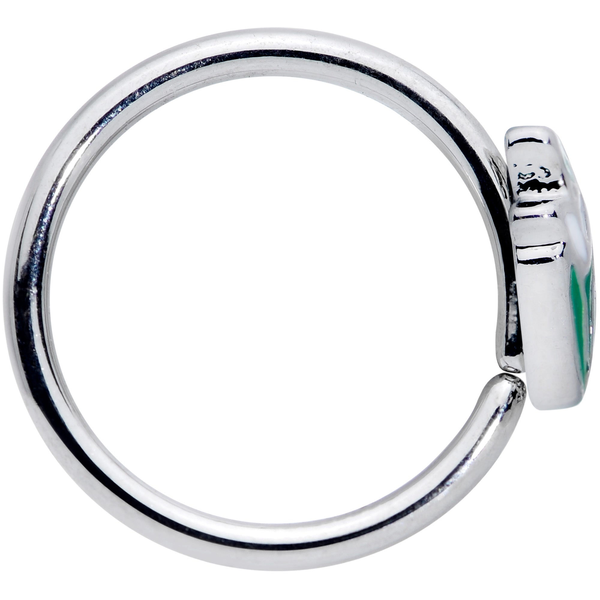 18G 3/8 Springtime White Tulip Flowers Nose Hoop