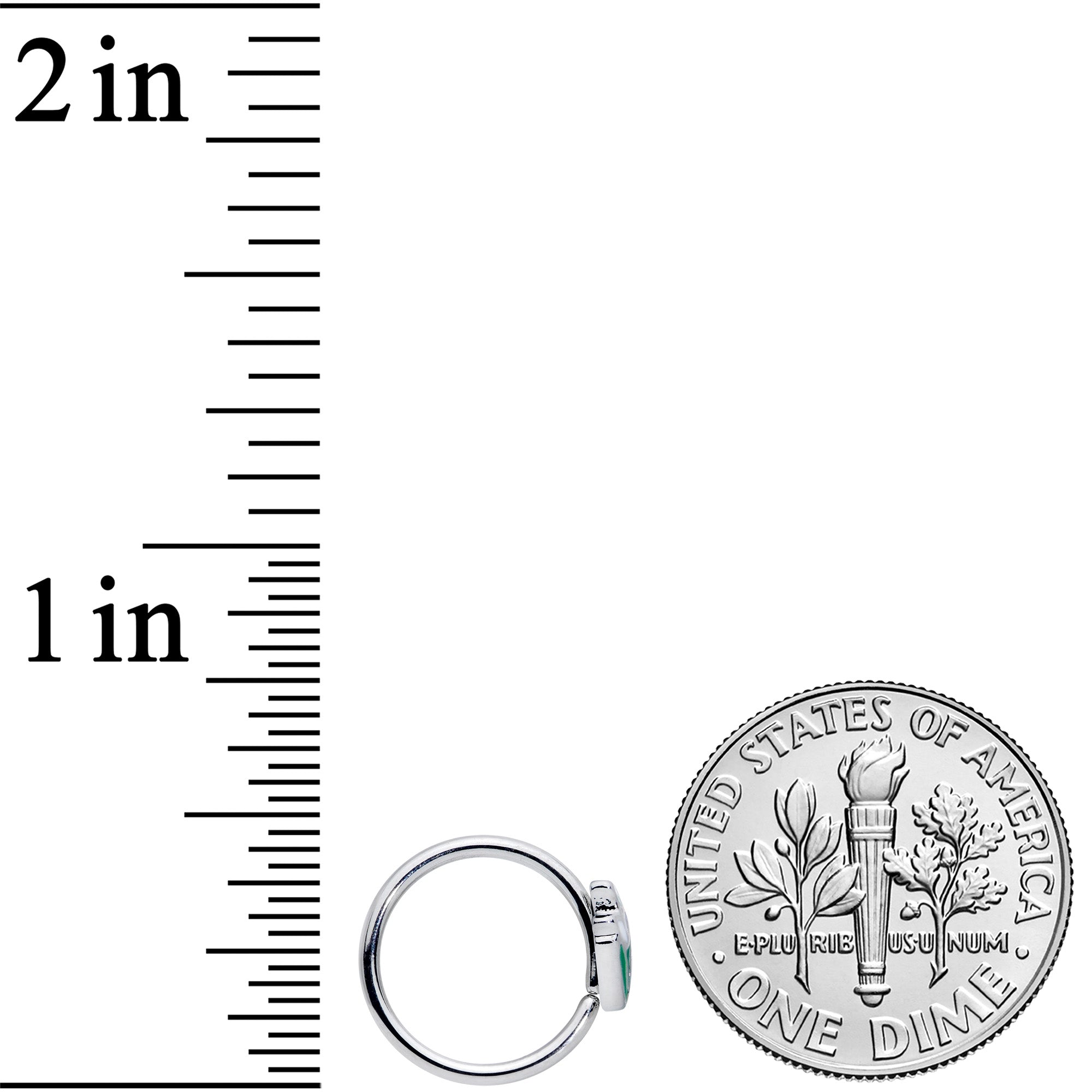 18G 3/8 Springtime White Tulip Flowers Nose Hoop