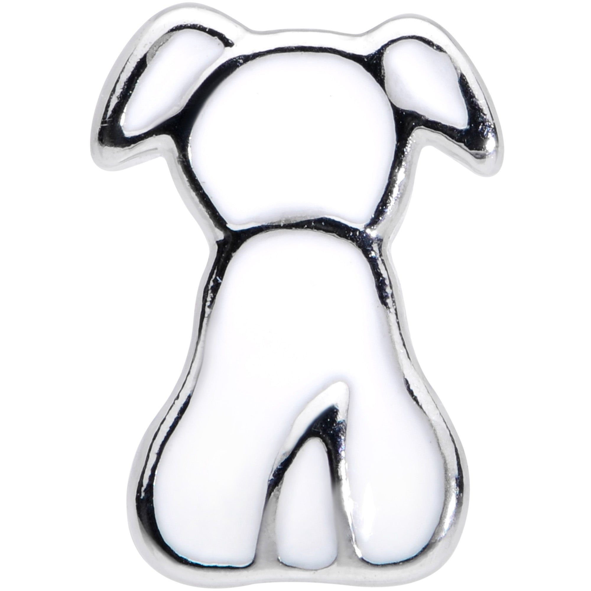 20G 1/4 White Sitting Dog Nose Bone