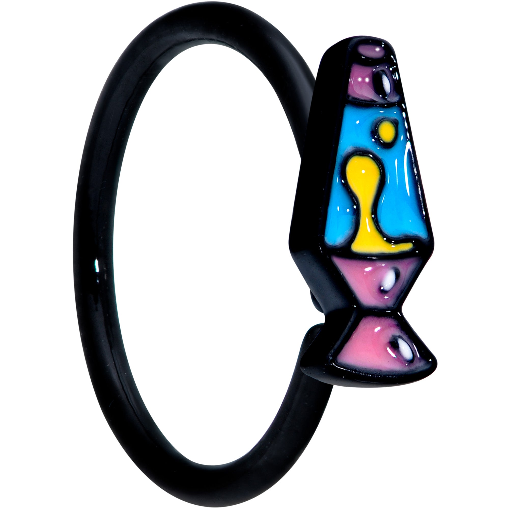 18G 3/8 Black Retro Lava Lamp Nose Hoop