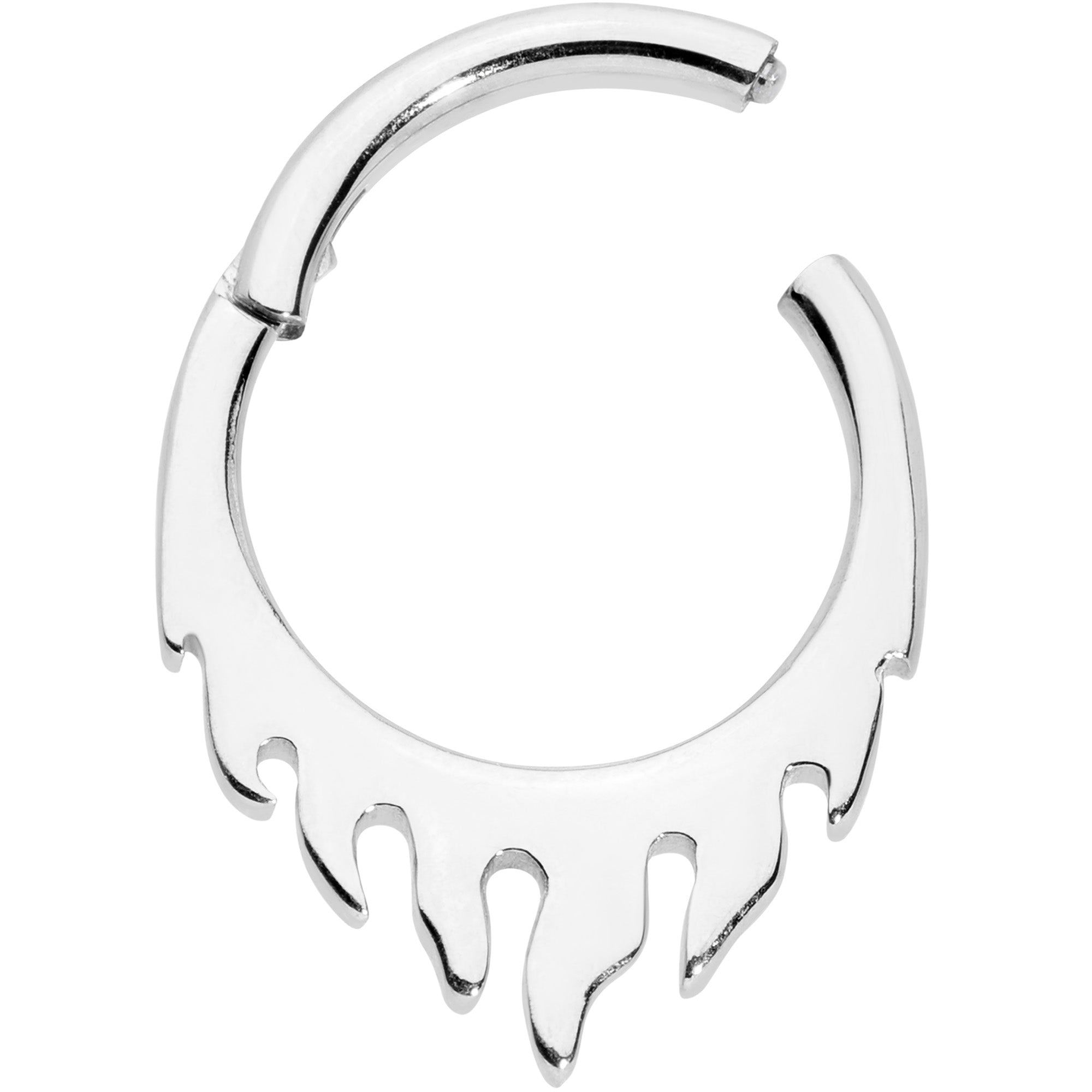 16G 5/16 Flames of Style Fire Hinged Segment Ring