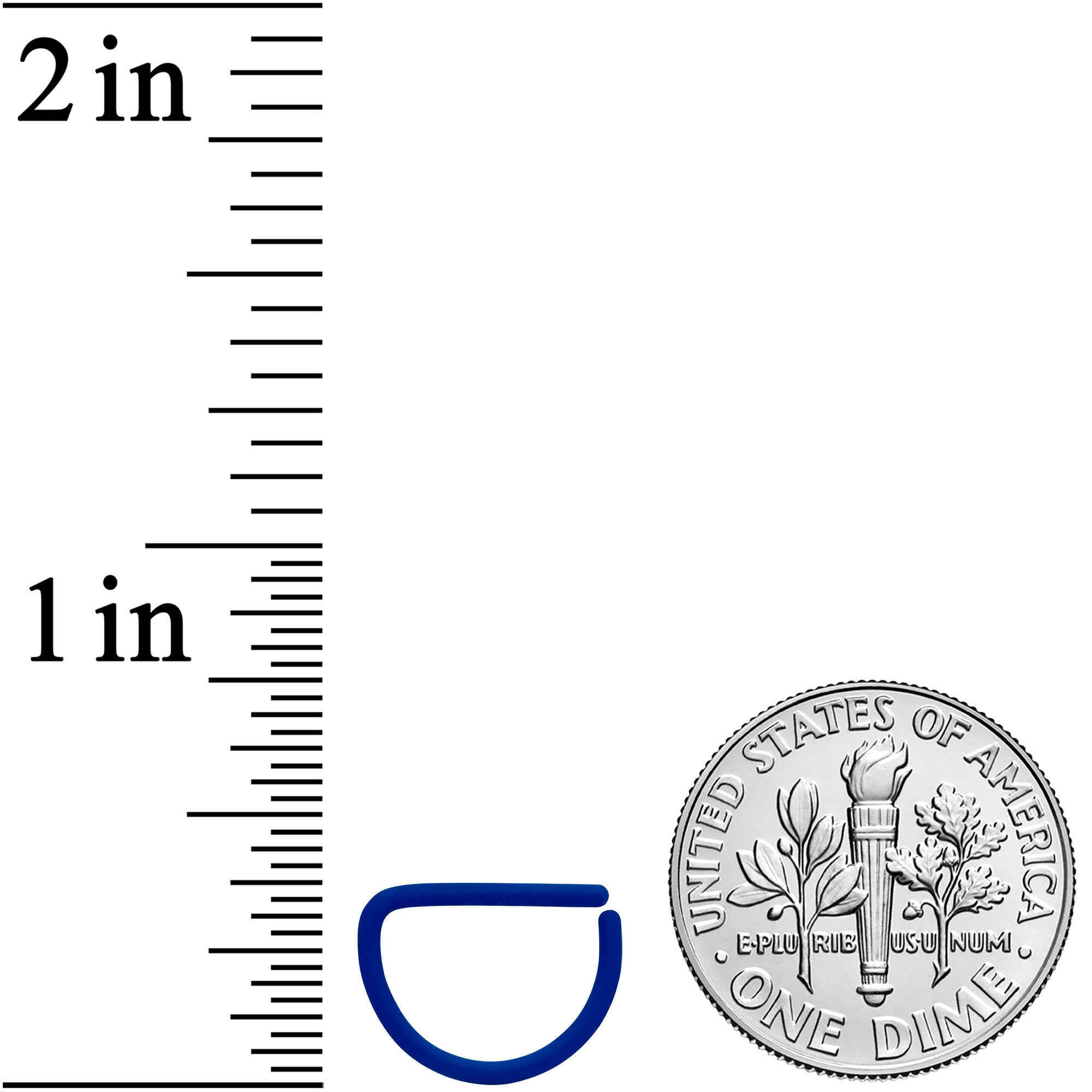 18G 3/8 Light Blue Matte D Shape Septum Ring