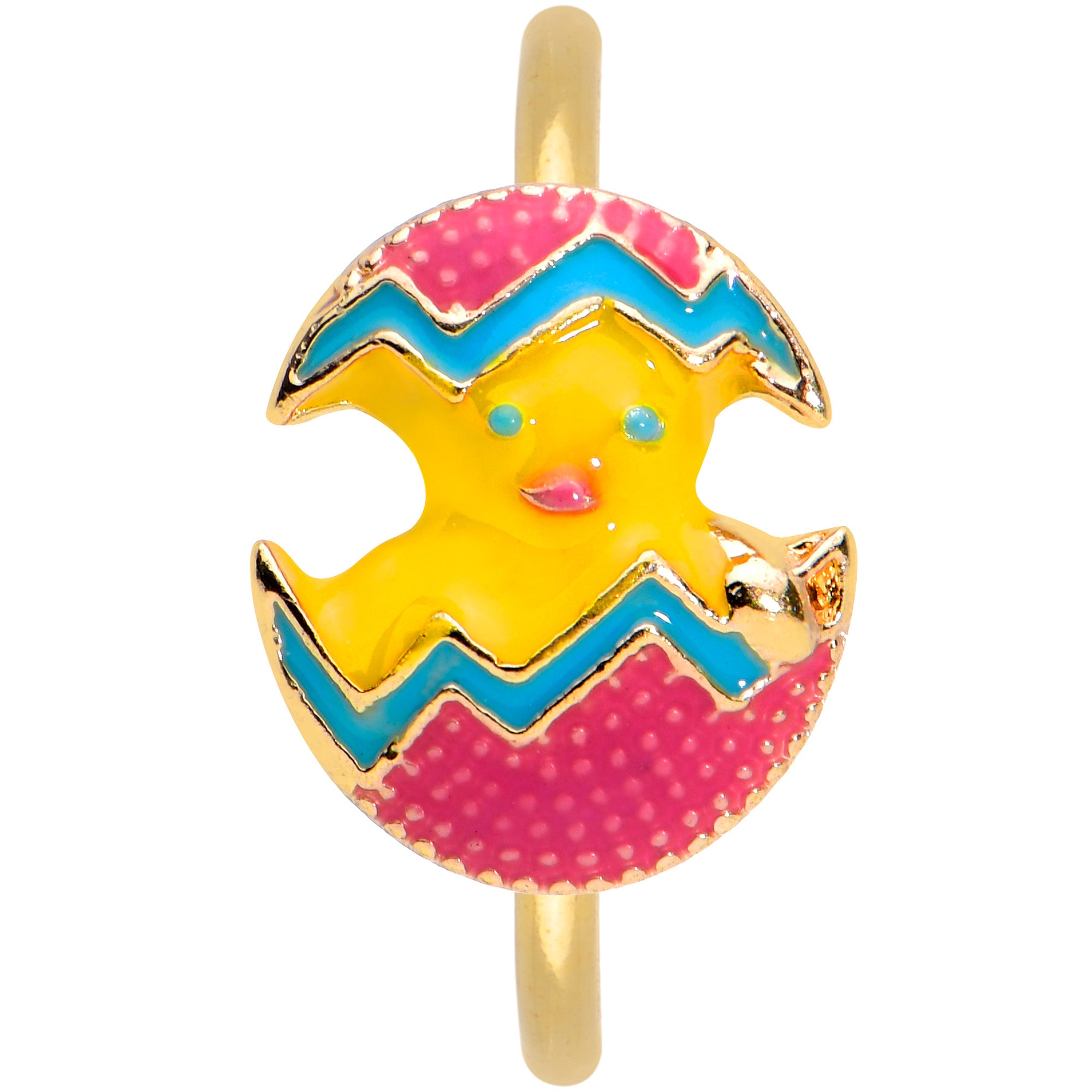 20G 5/16 Gold Tone Fancy Easter Chick Nose Hoop