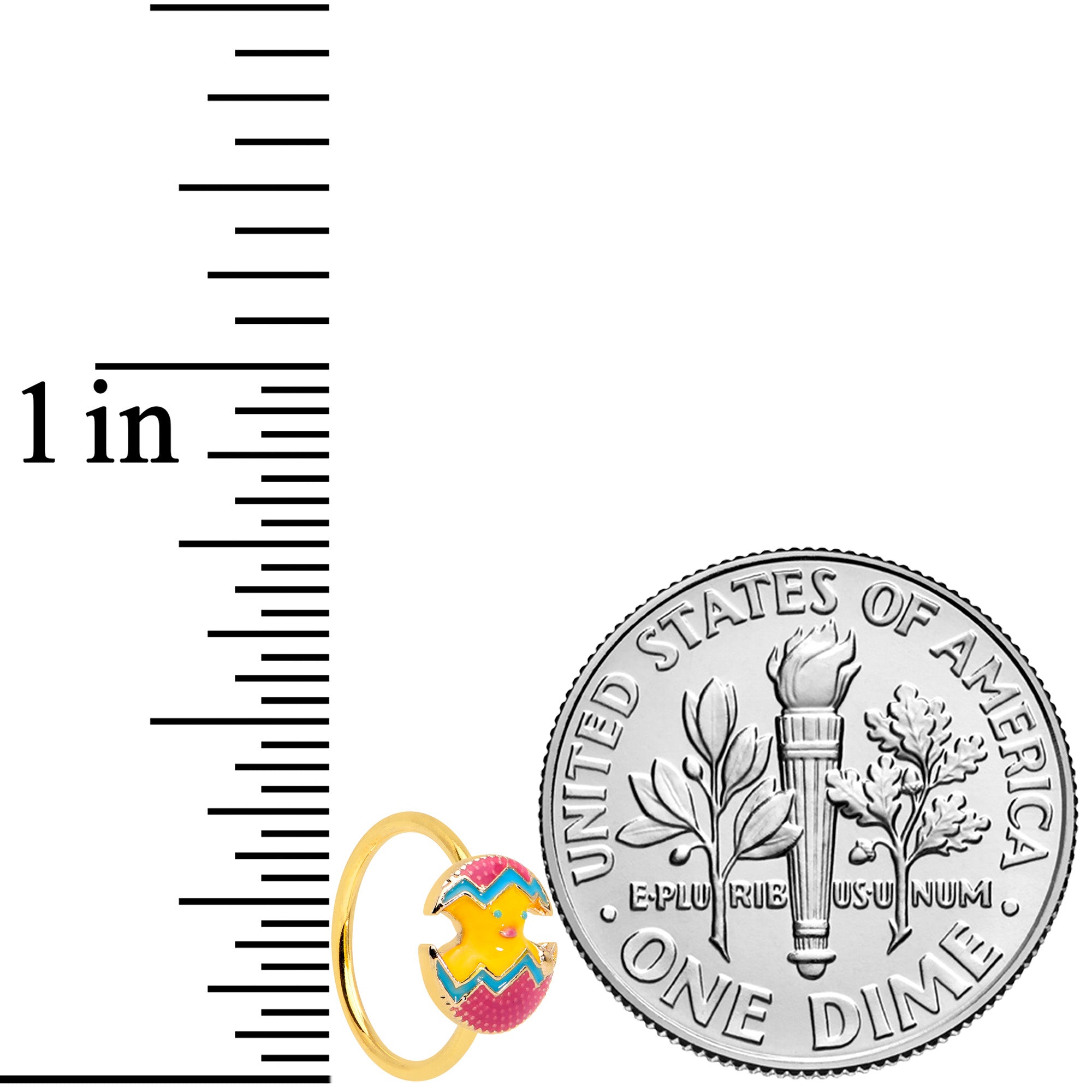 20G 5/16 Gold Tone Fancy Easter Chick Nose Hoop