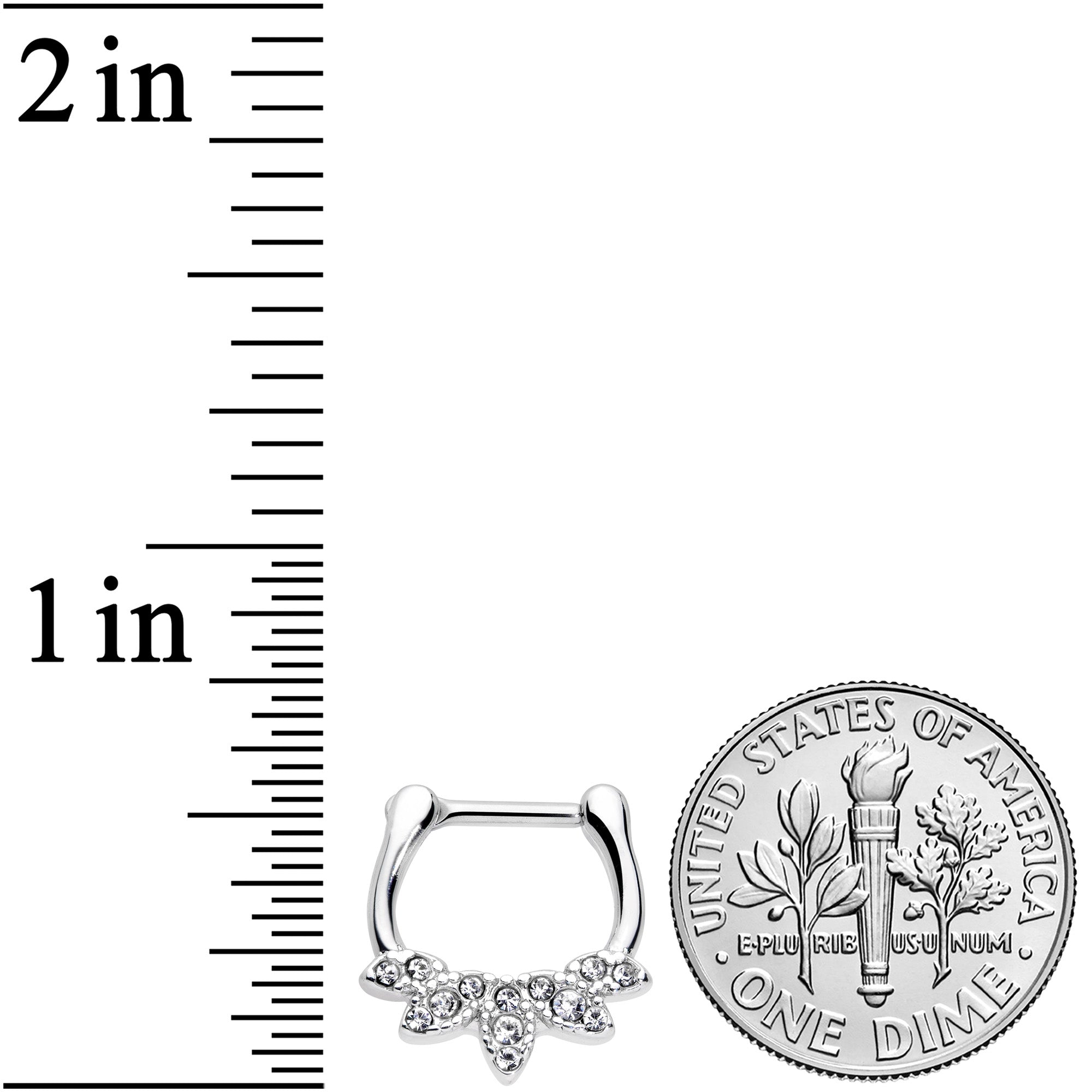 16G 5/16 Clear Gem Elegant Fan Cartilage Clicker