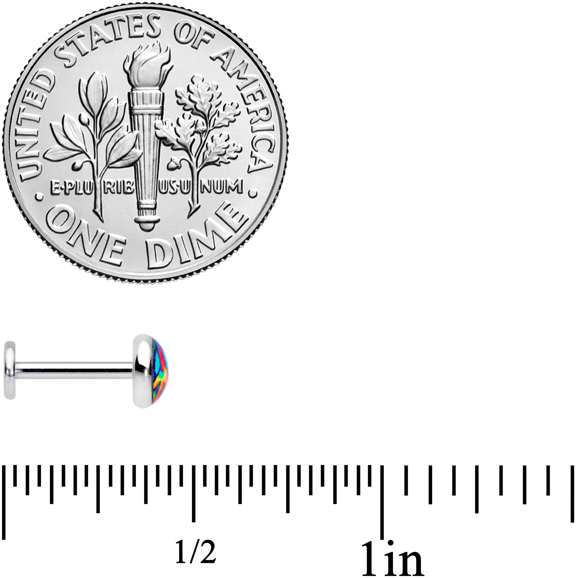 16G 5/16 Rainbow Tie Dye Peace Sign Labret Monroe Tragus