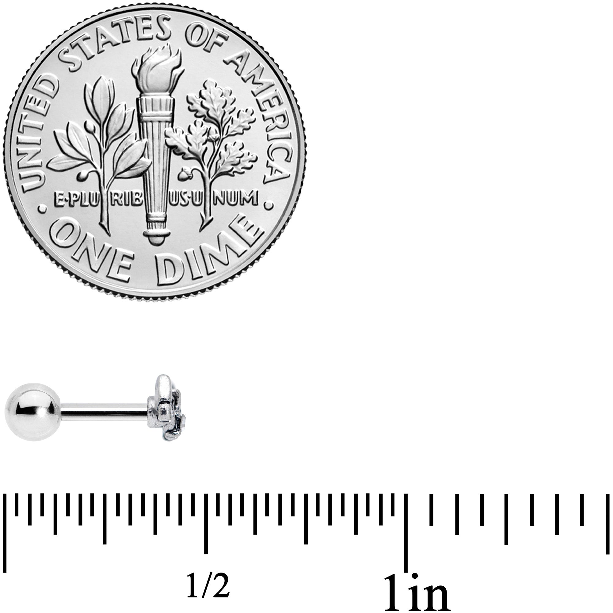 16G 1/4 Clear Gem Array of Butterflies Cartilage Tragus Earring