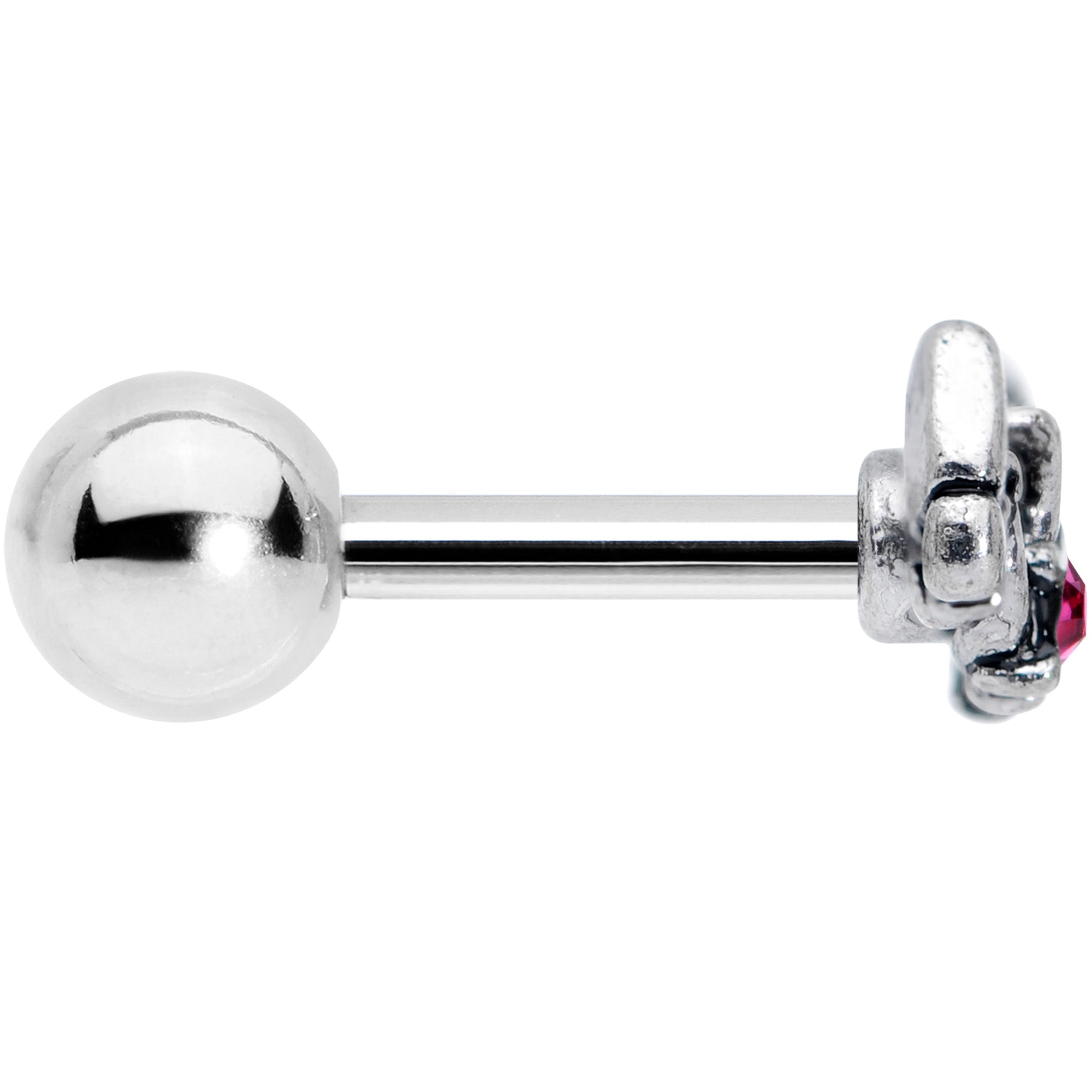 16G 1/4 Pink Gem Array of Butterflies Cartilage Tragus Earring