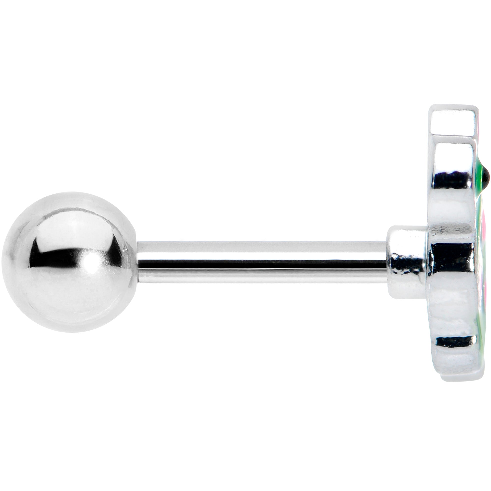 16G 1/4 Pink Hearts Bow Green Turtle Cartilage Tragus Earring