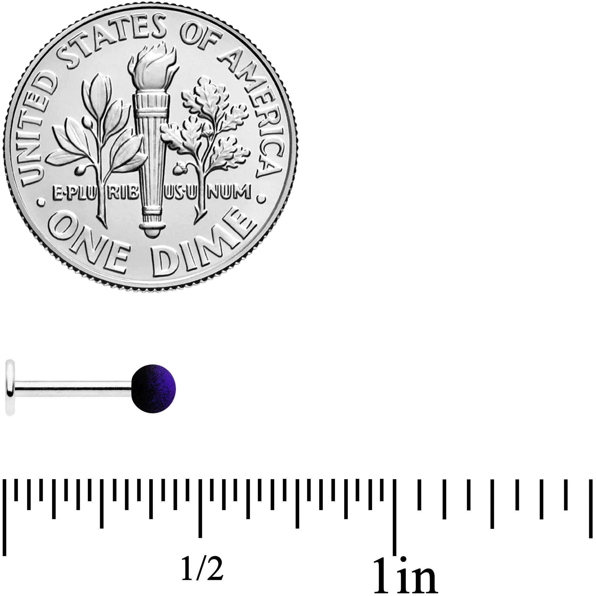 16G 5/16 Purple Black Ombre Soft Finish Labret Monroe Tragus