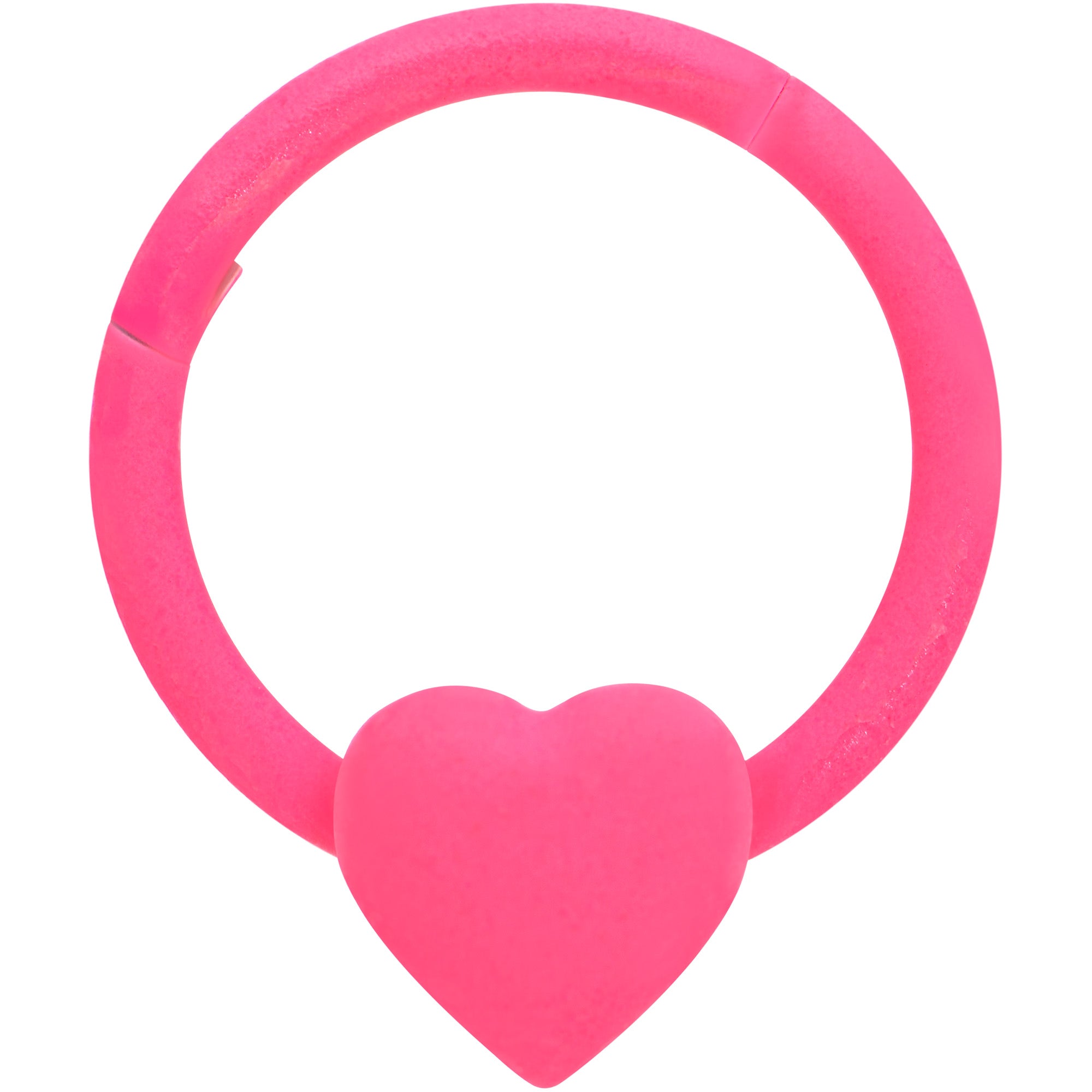16 Gauge 3/8 Pink Matte Heart Valentines Day Hinged Segment Ring